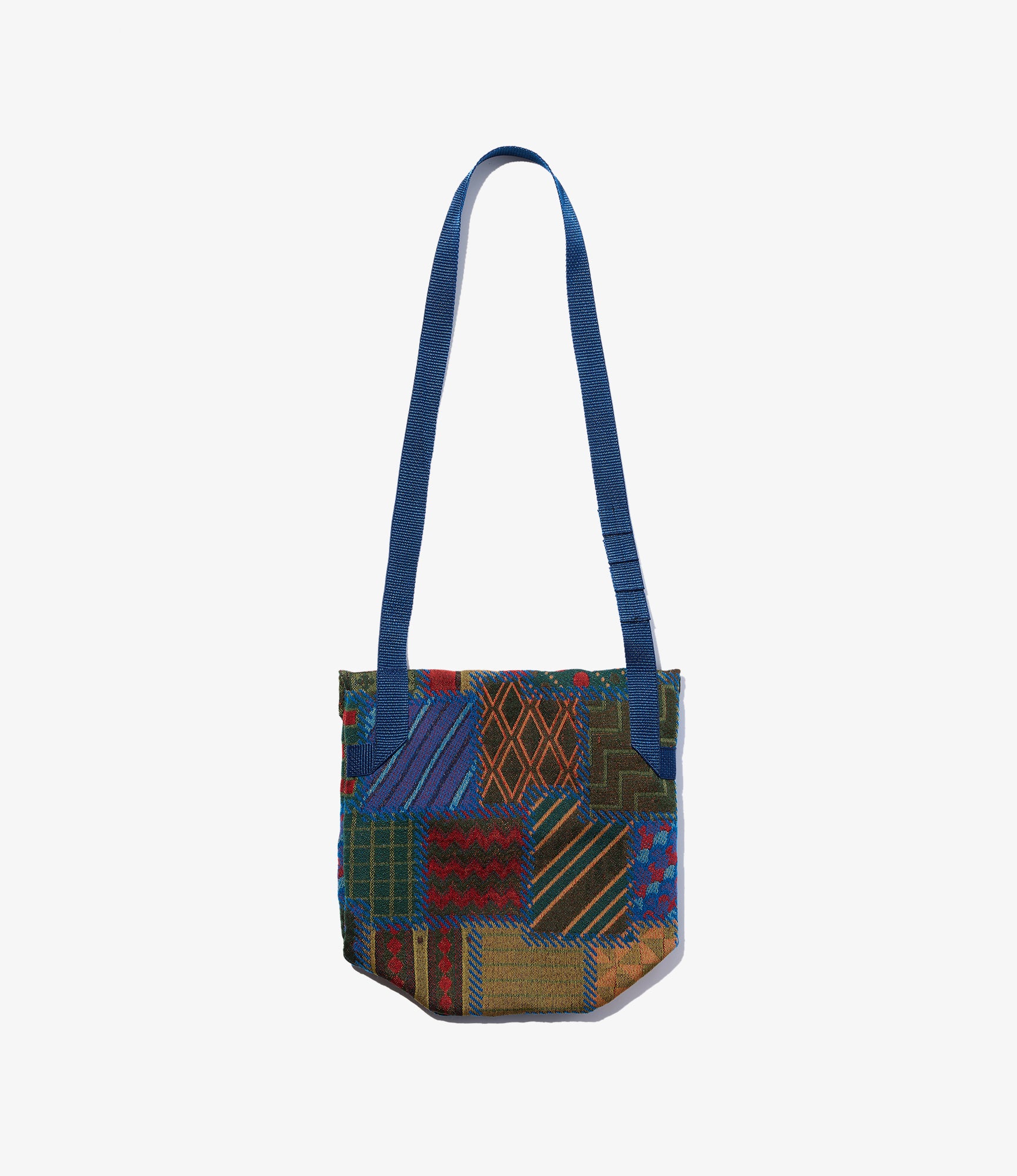 Shoulder Pouch – Multicolour Geometric Jacquard Wool