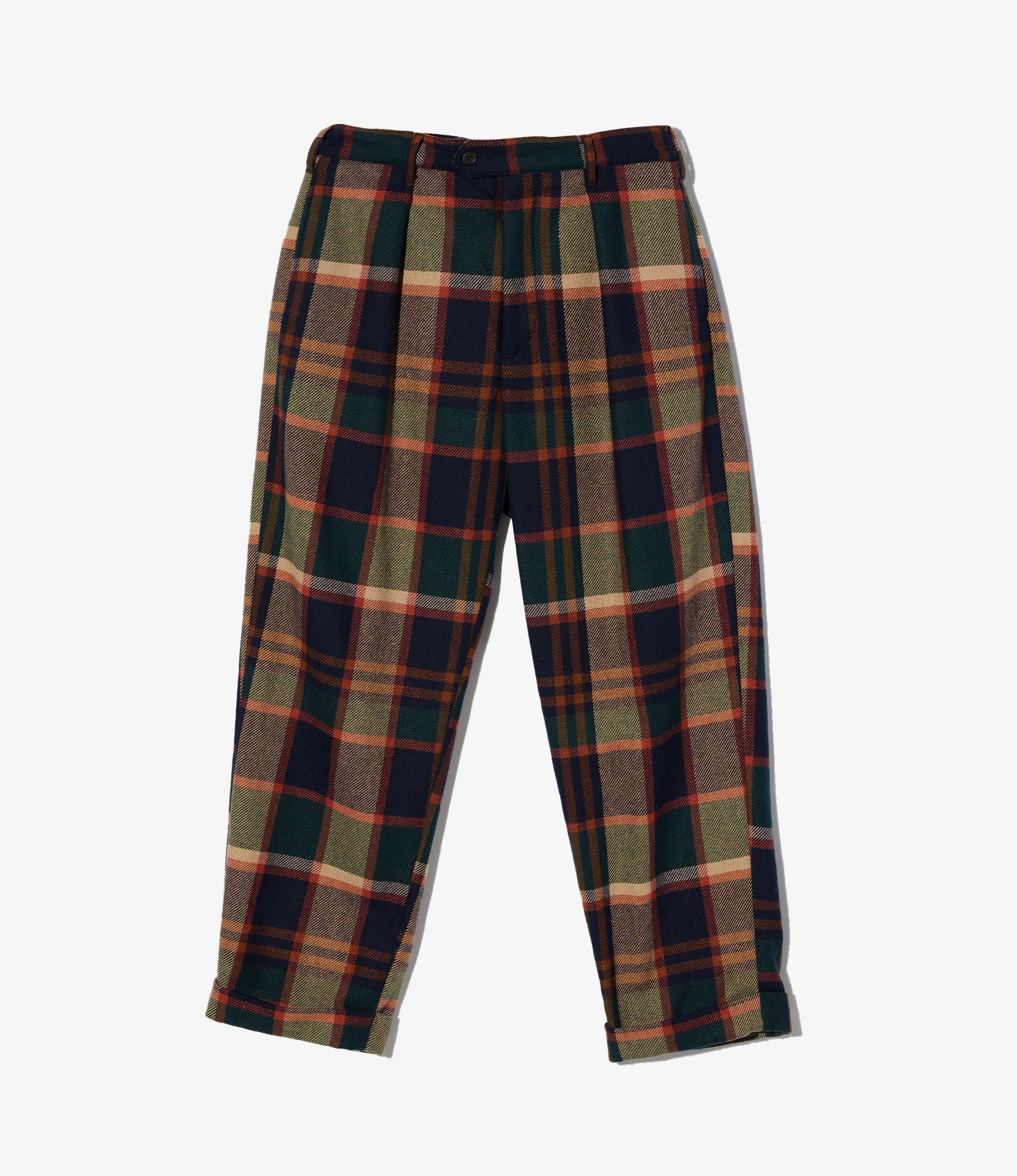 Carlyle Pant – Navy/Brown Plaid Wool