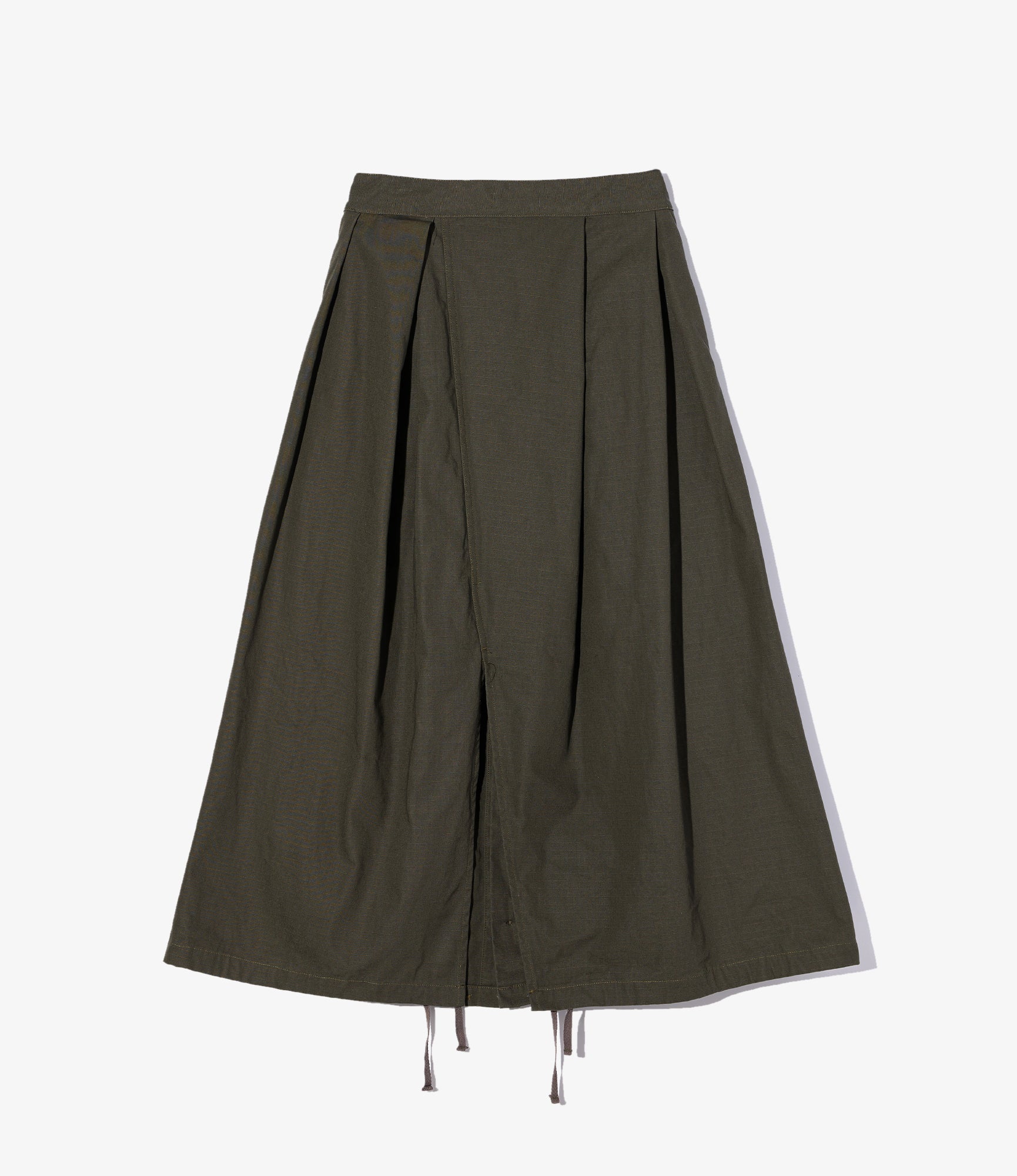 Tuck Skirt – Olive Heavy Ripstop Cotton