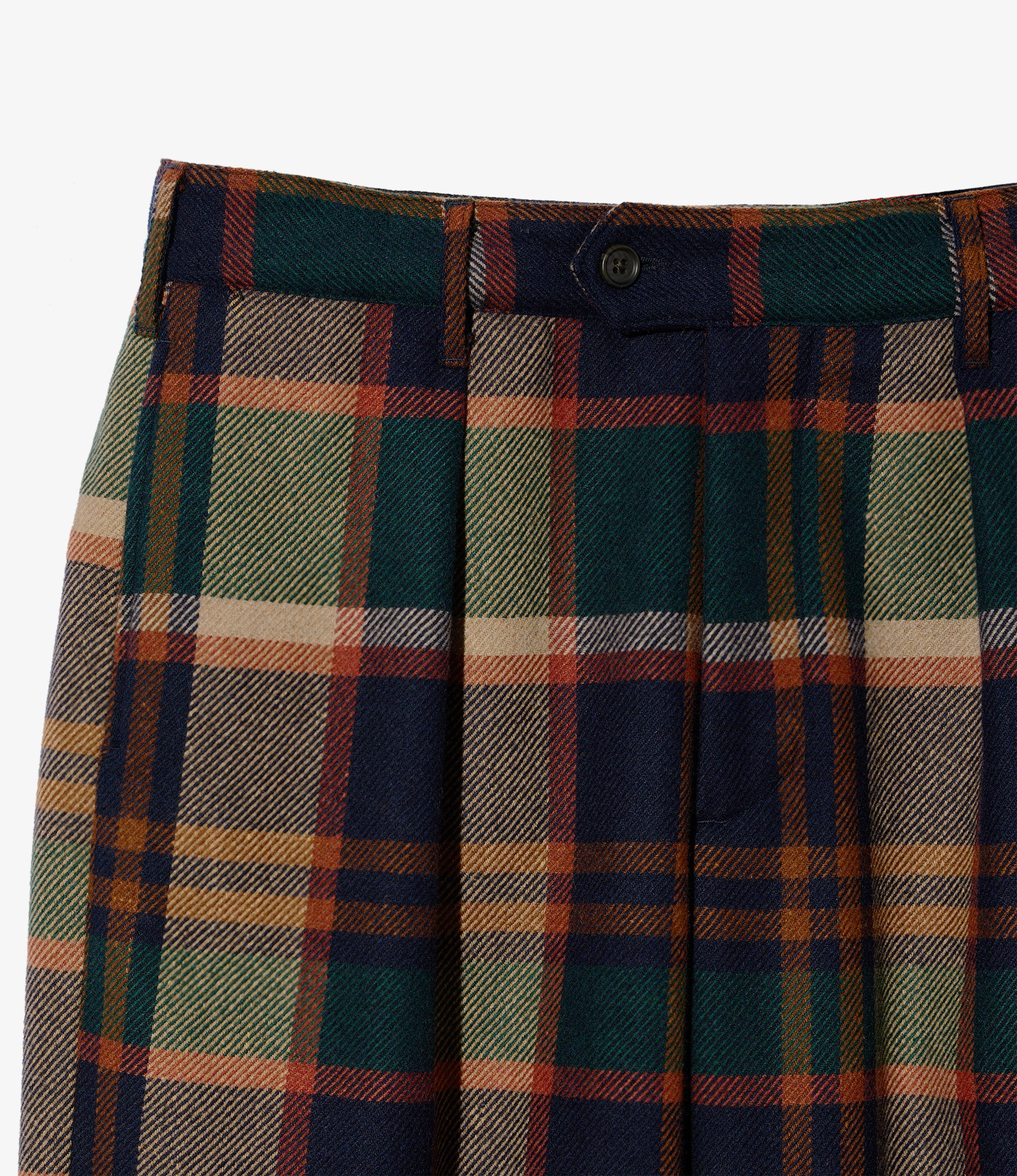 Carlyle Pant – Navy/Brown Plaid Wool