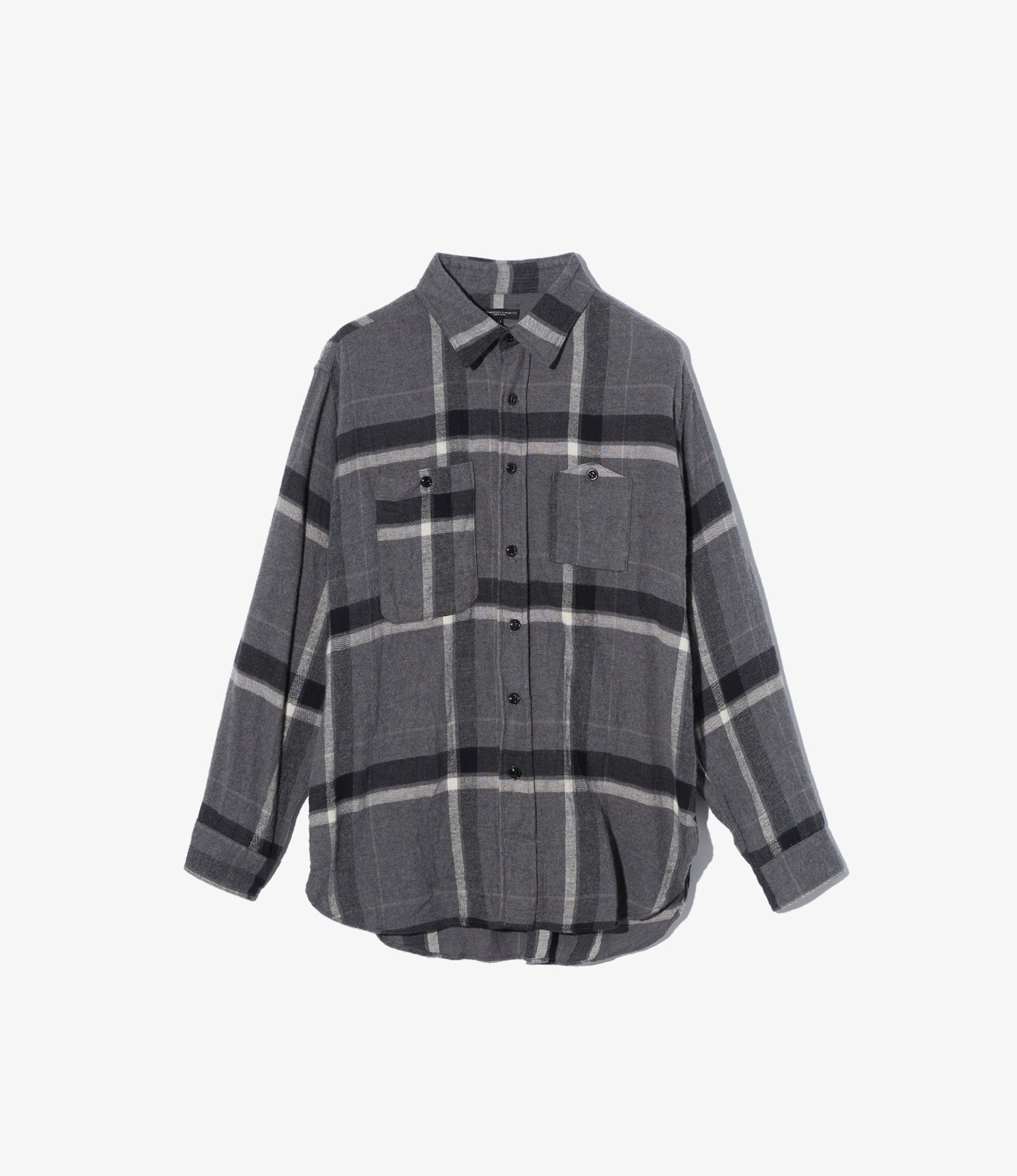 Work Shirt – Grey/Black Big Plaid Brushed Cotton