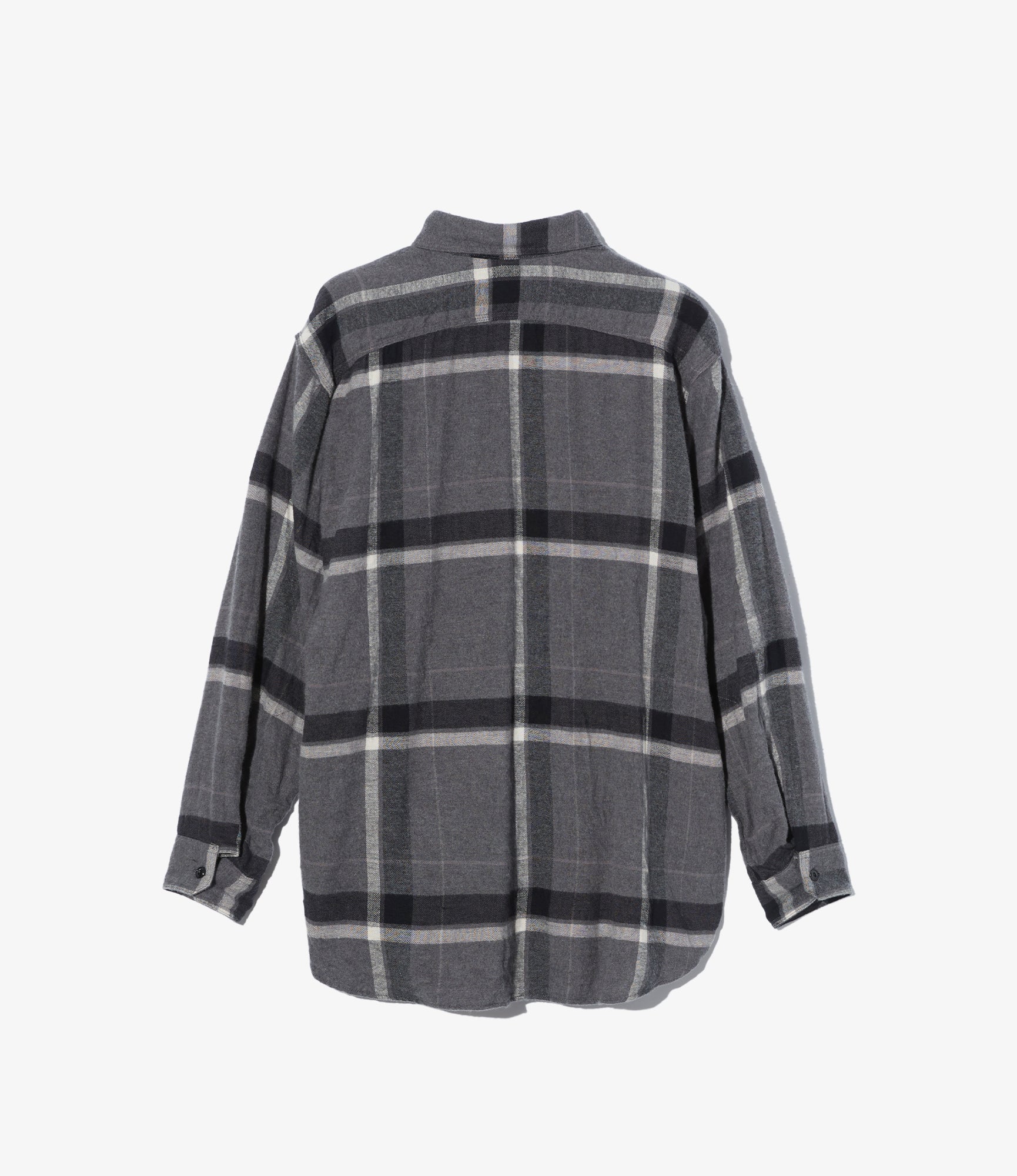 Work Shirt – Grey/Black Big Plaid Brushed Cotton