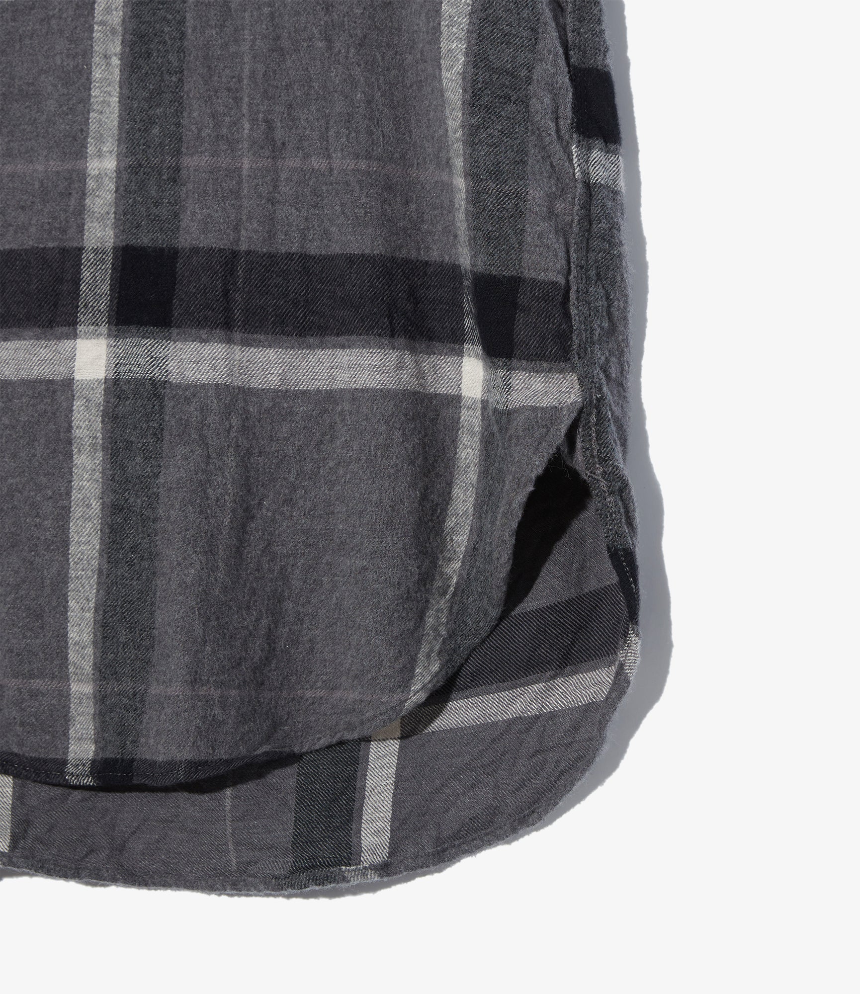 Work Shirt – Grey/Black Big Plaid Brushed Cotton