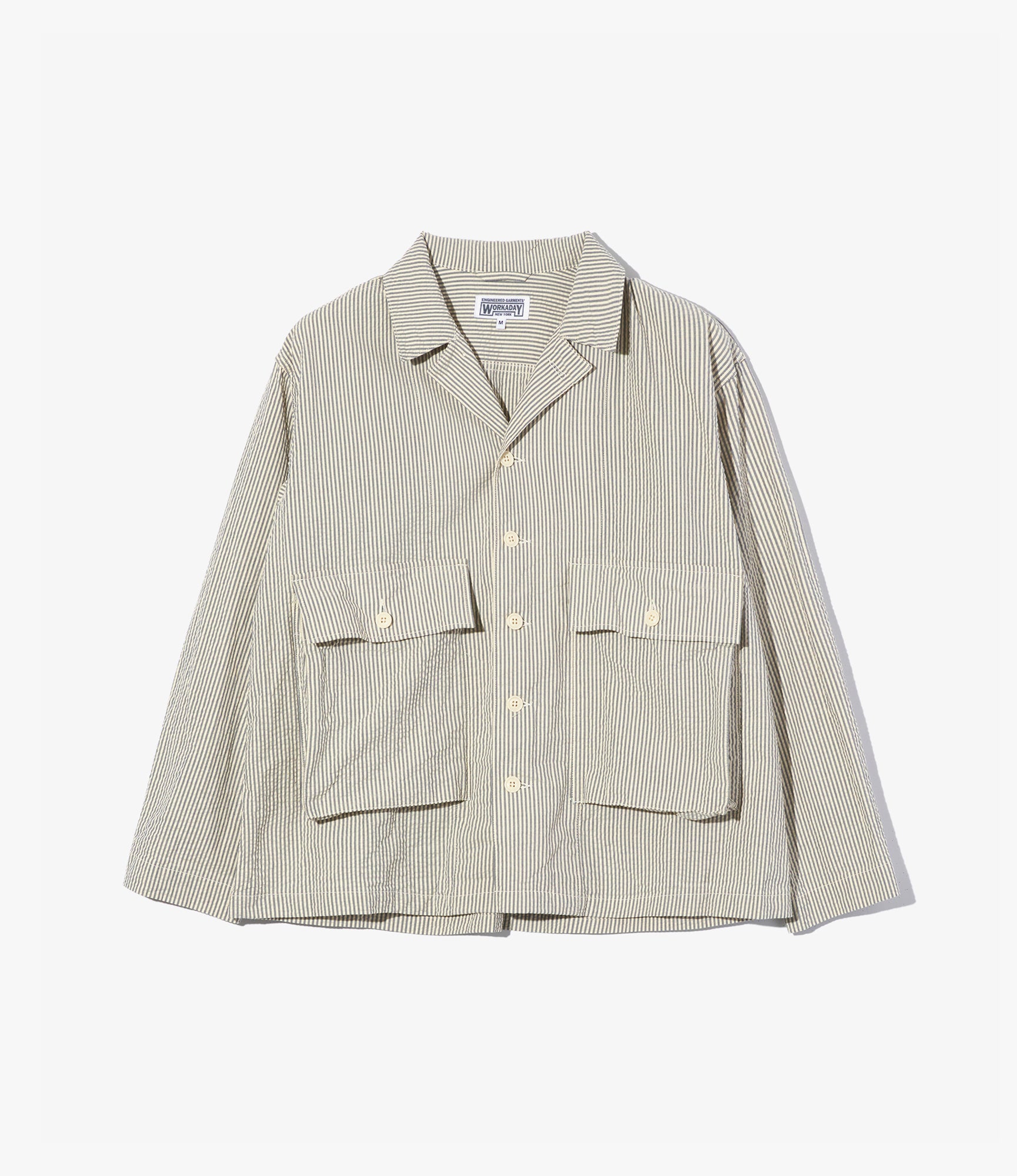 Sea Bees Jacket – Navy/Natural Cotton Seersucker