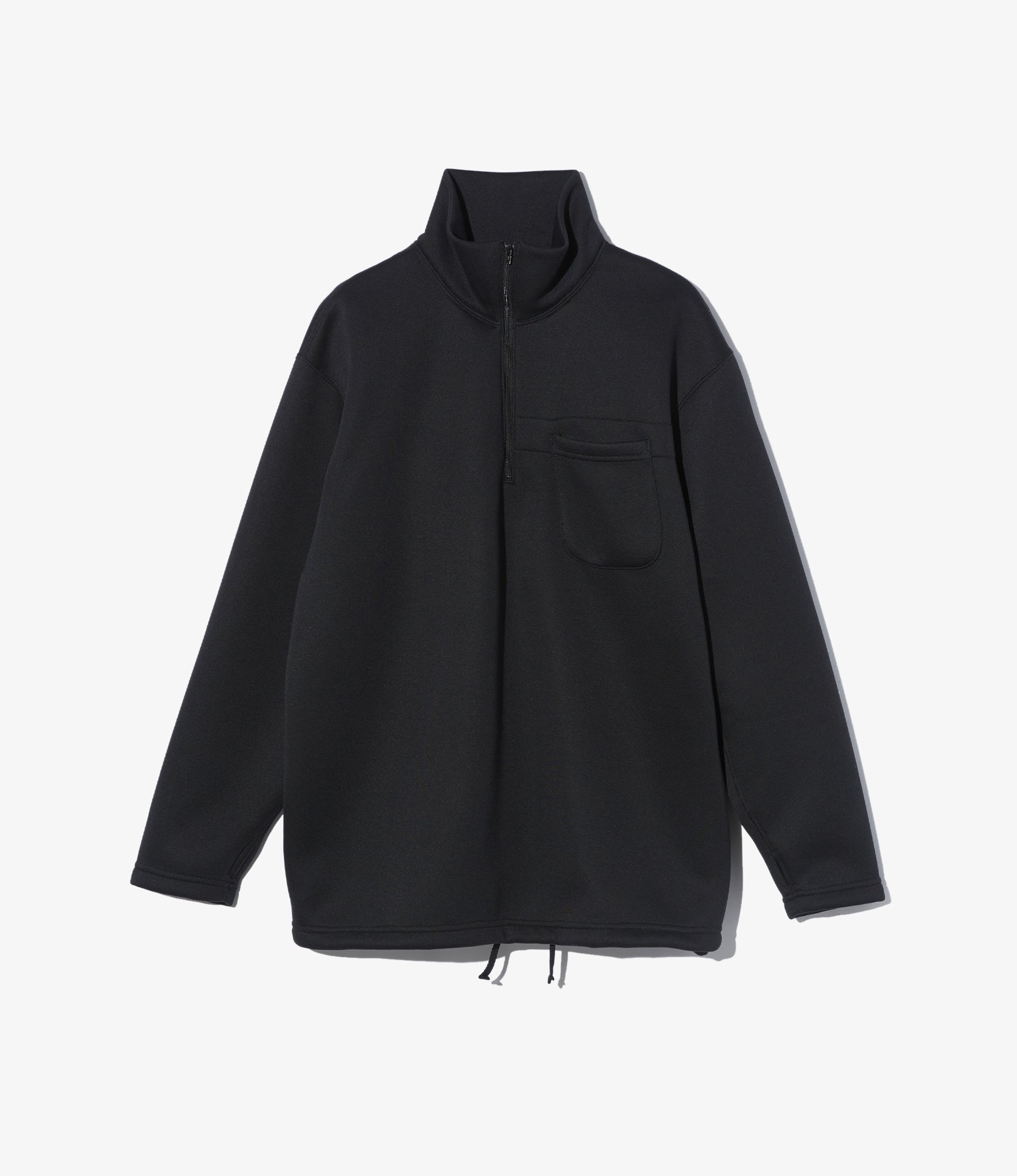 Zip Mock Neck – Black Fleece