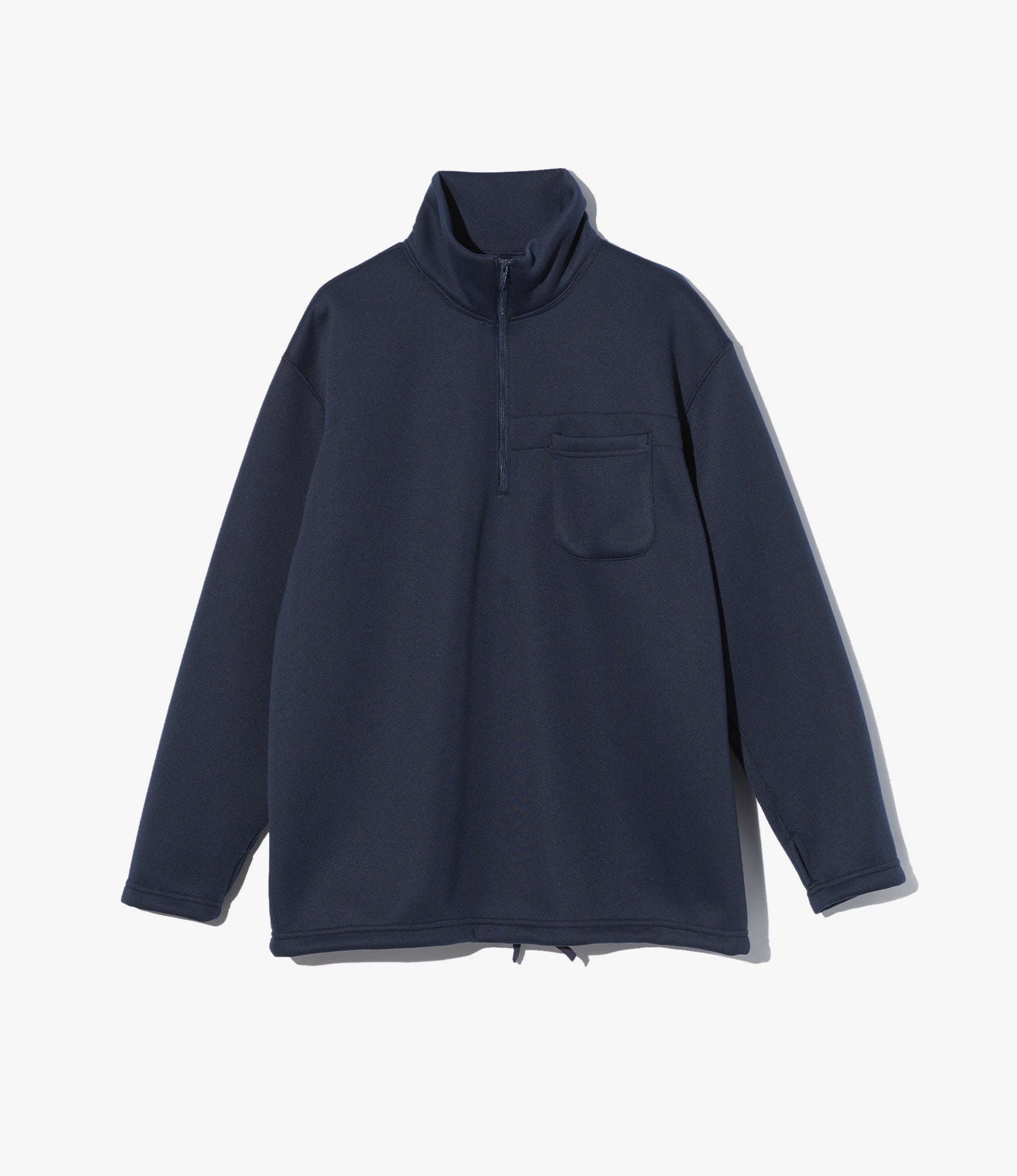 Zip Mock Neck – Dark Navy Fleece