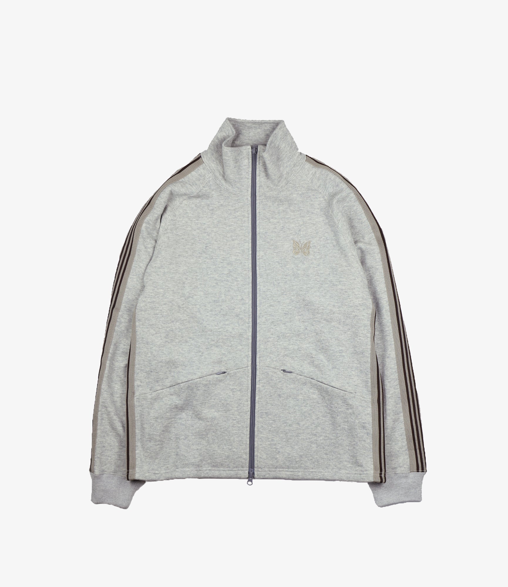 Needles x Nepenthes London Special - W.U. Track Jacket - Cotton Fleece / Braiding - Grey – Needles – Nepenthes London