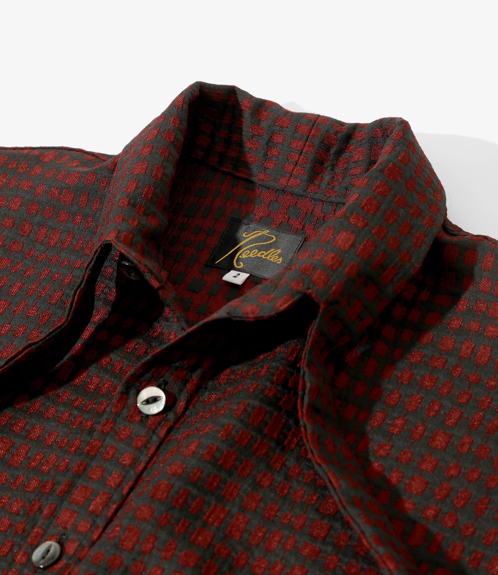 Ascot Collar Dress – Red Square Jacquard