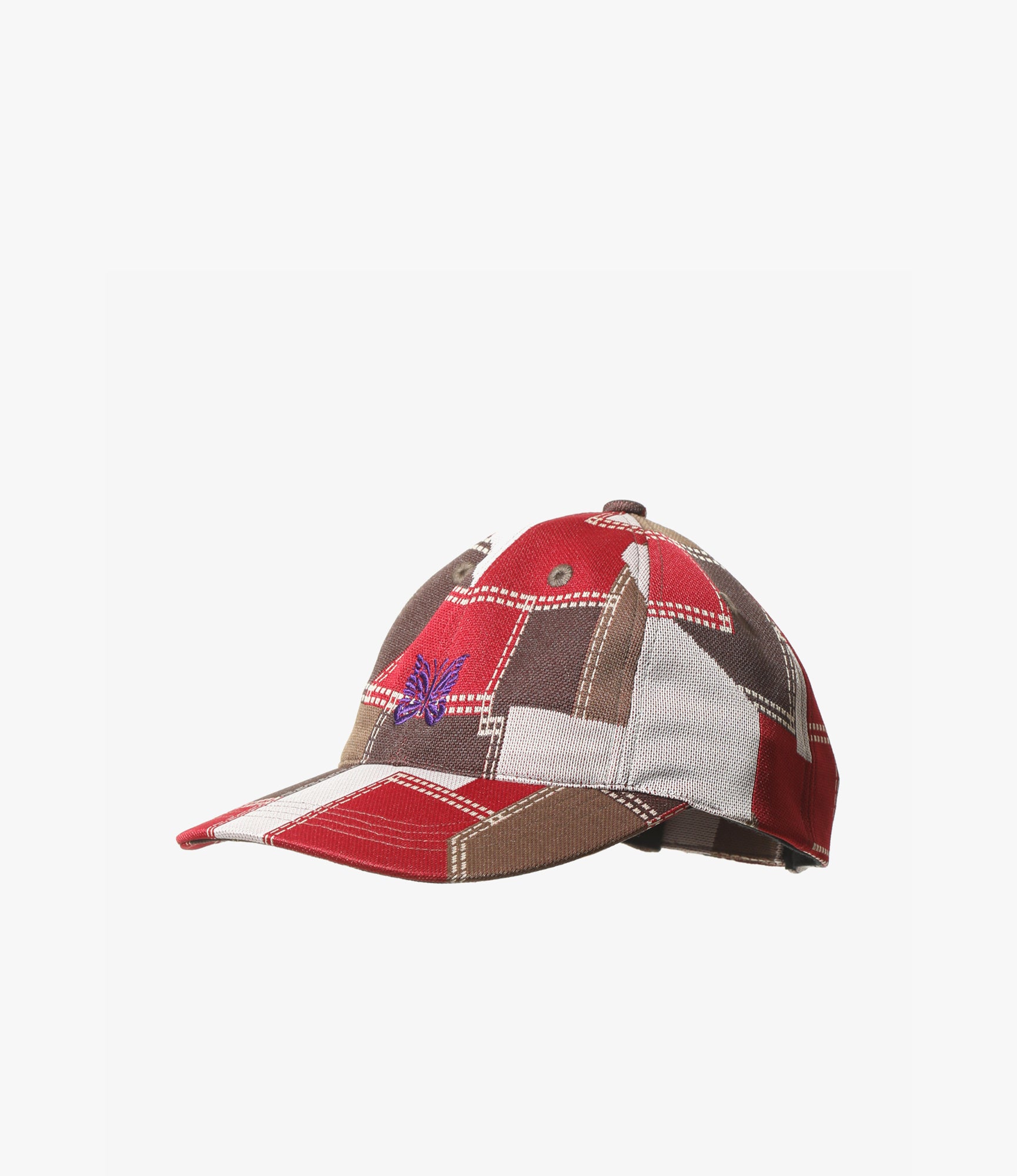 Baseball Cap – Red Patchwork Jacquard