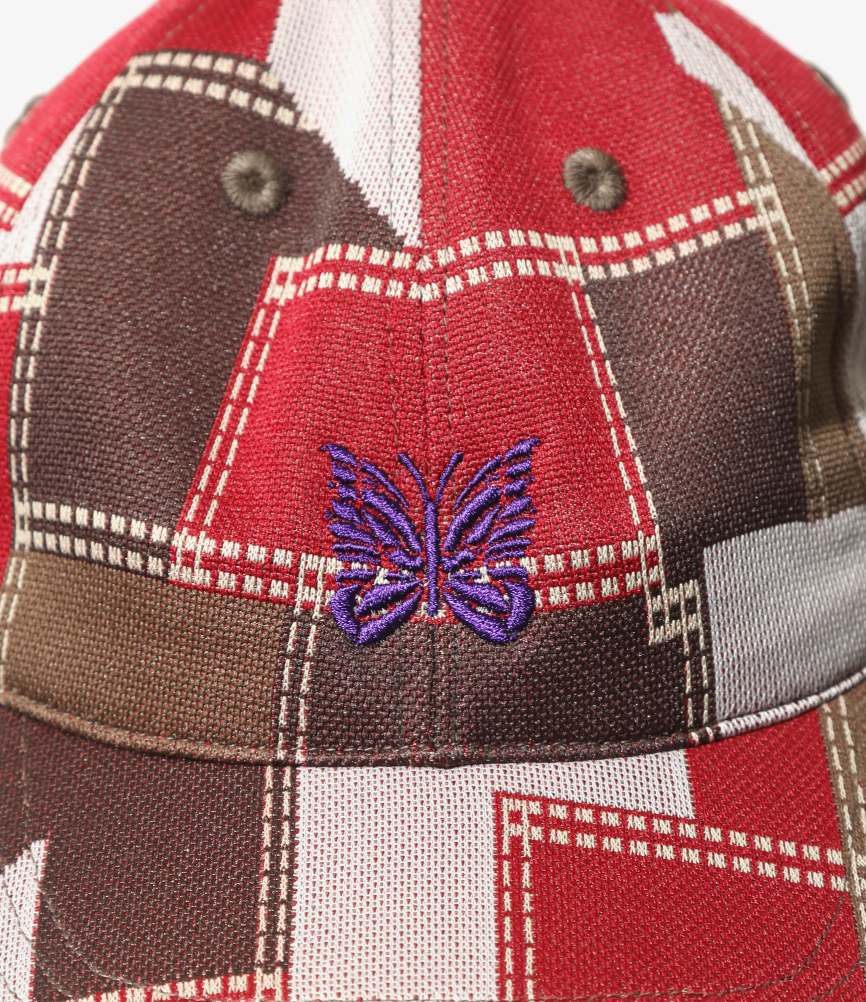 Baseball Cap – Red Patchwork Jacquard