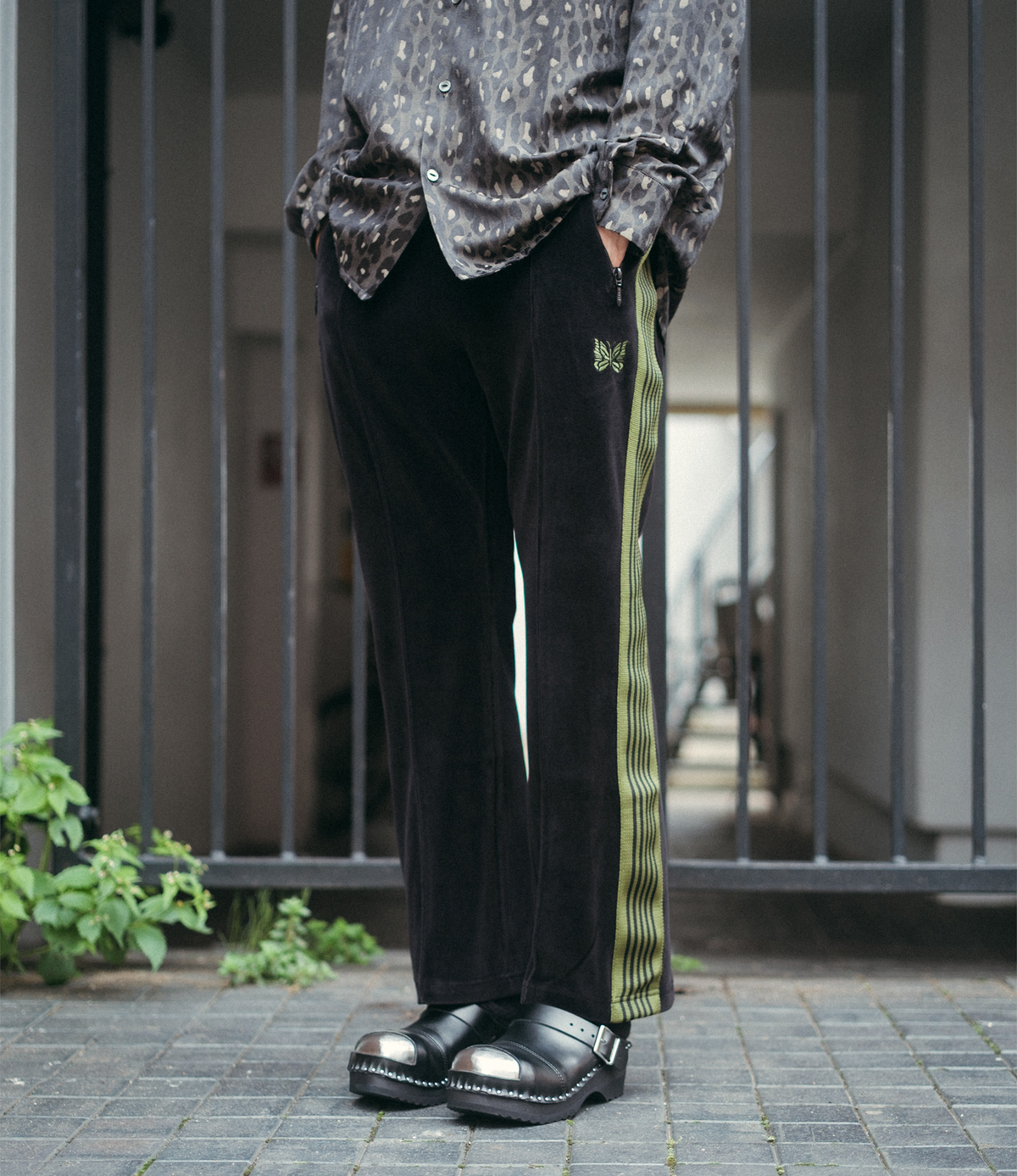 Boot-Cut Track Pant – Black Velour | Needles | Nepenthes London