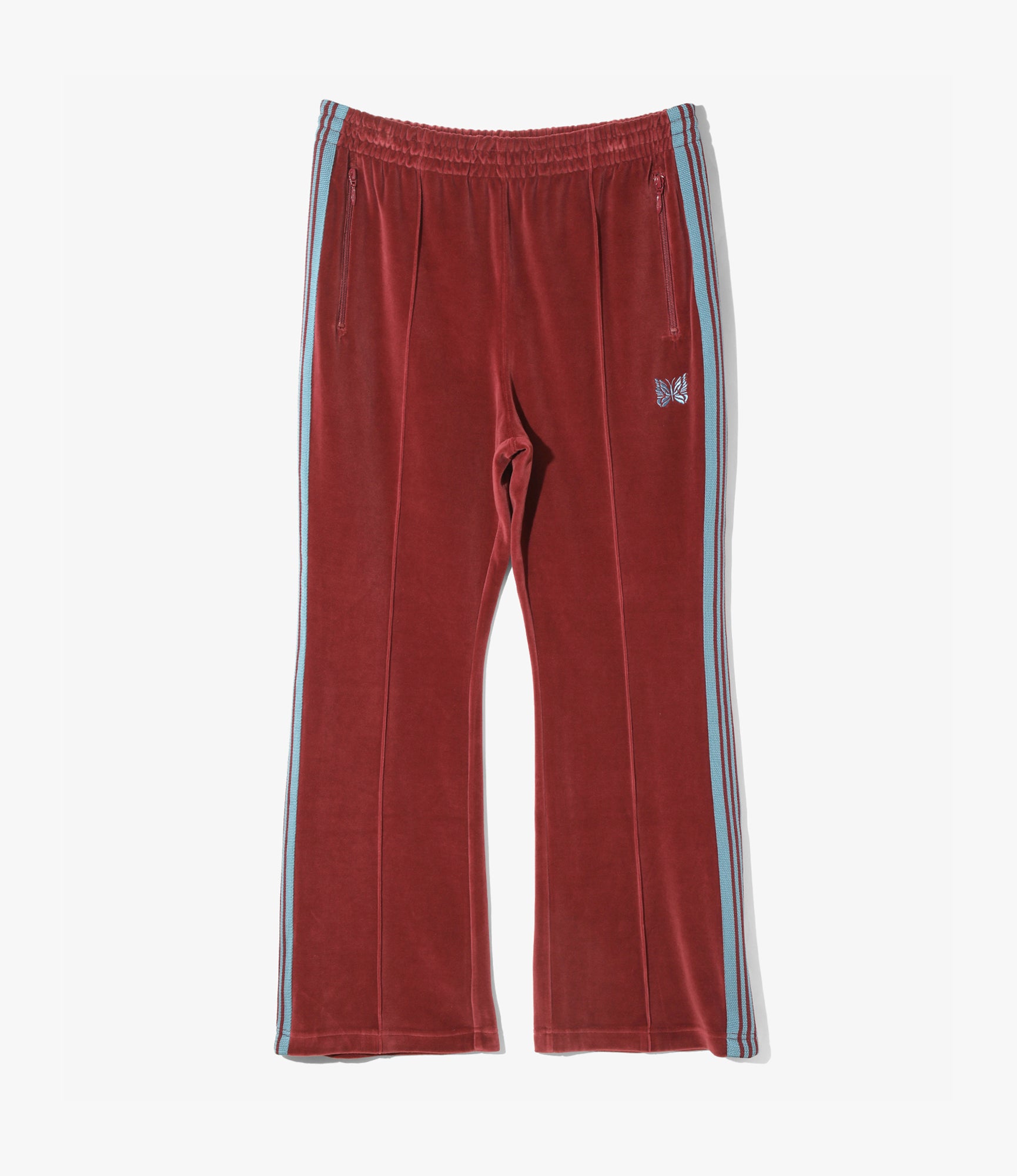Boot-Cut Track Pant – Burgundy Velour