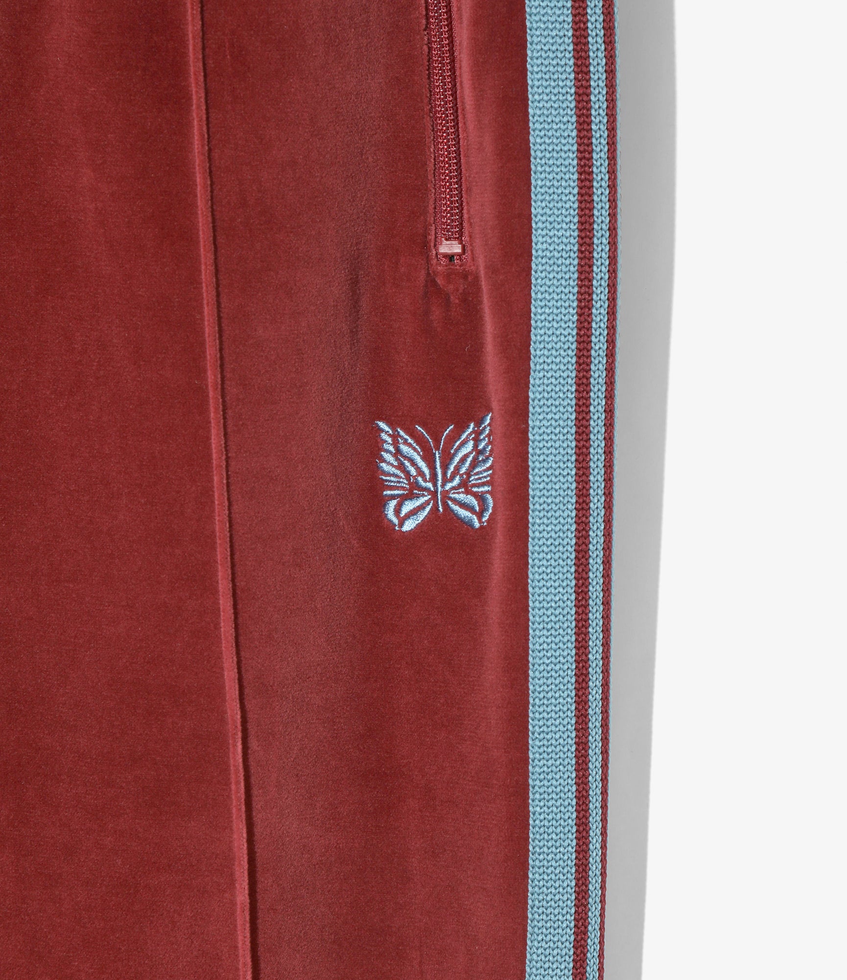 Boot-Cut Track Pant – Burgundy Velour