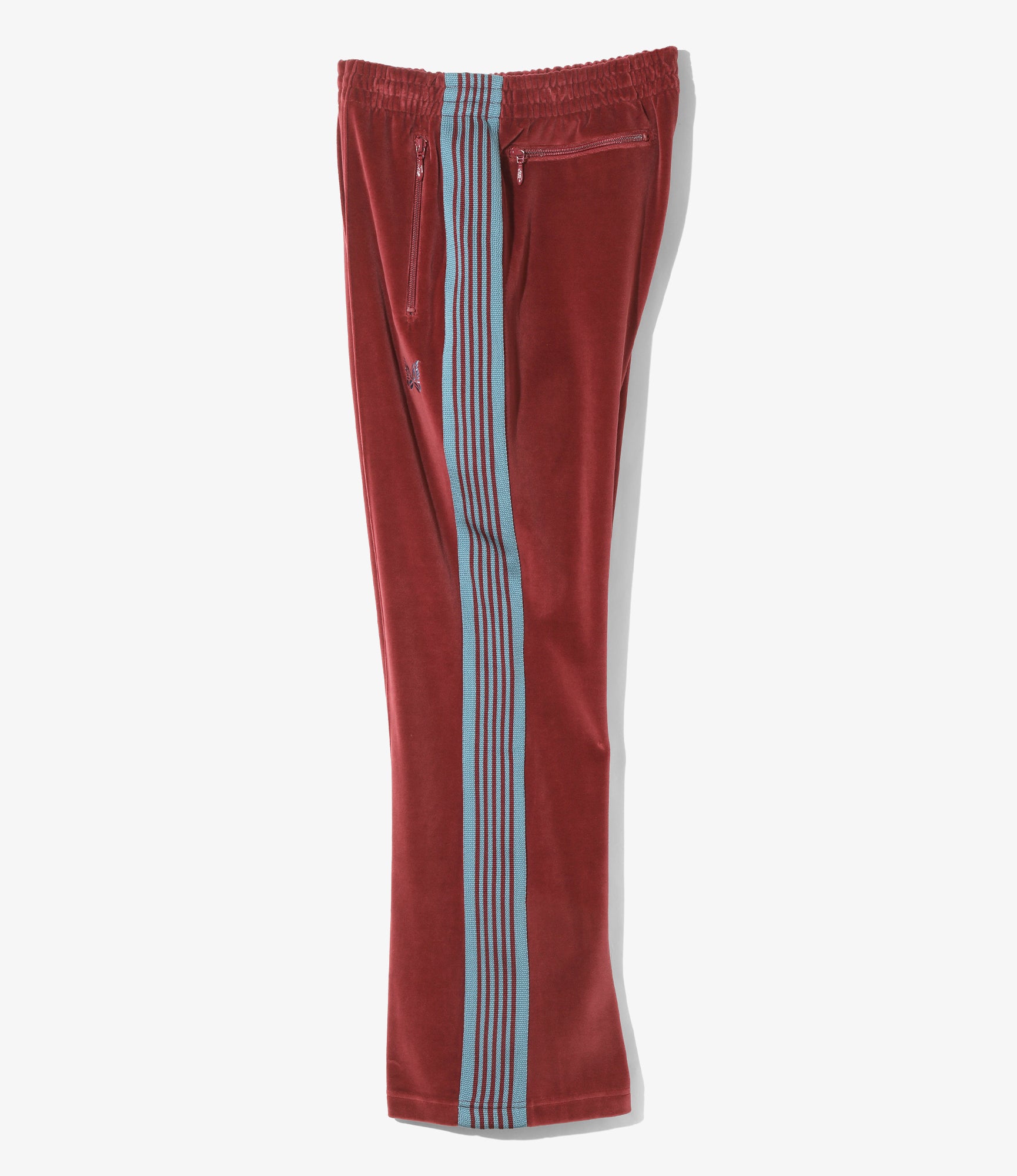 Boot-Cut Track Pant – Burgundy Velour