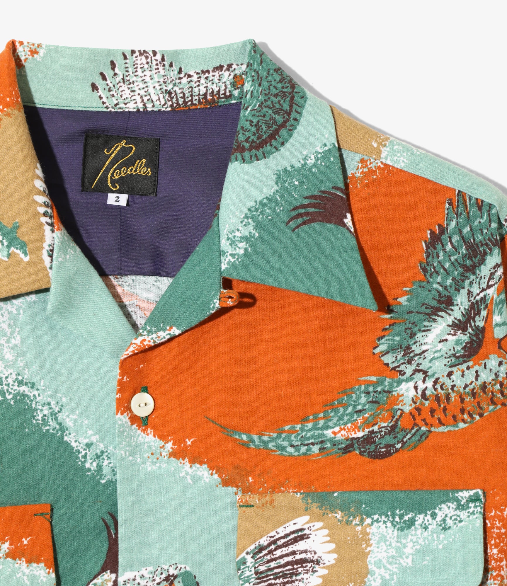 Classic Shirt Dress – Orange Bird Print Flannel