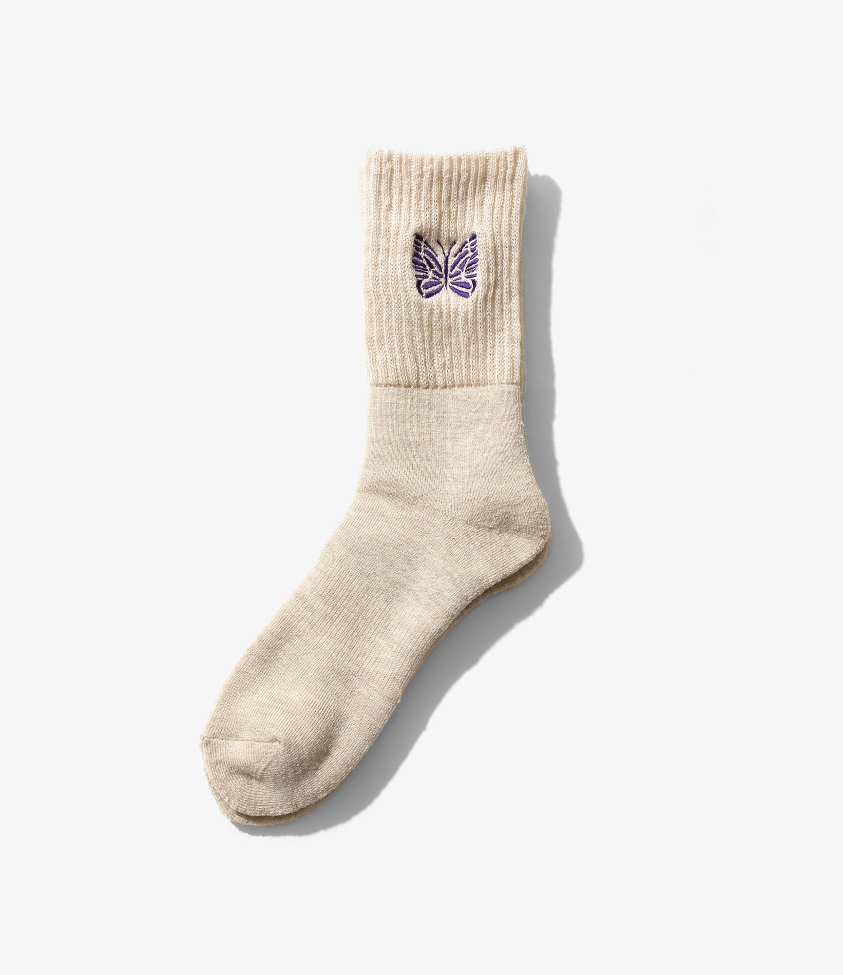 Merino Wool Rib Socks – Beige