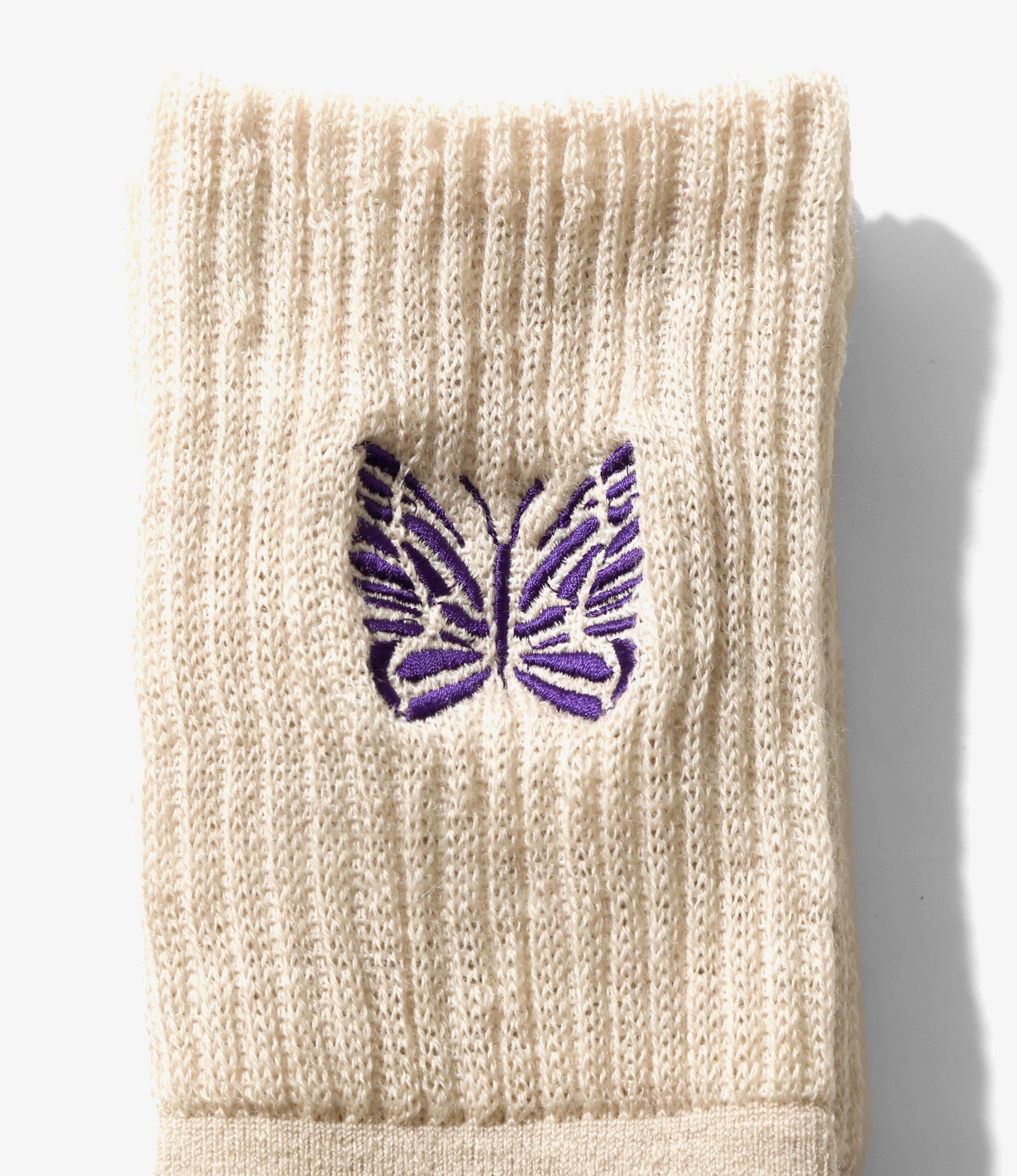 Merino Wool Rib Socks – Beige