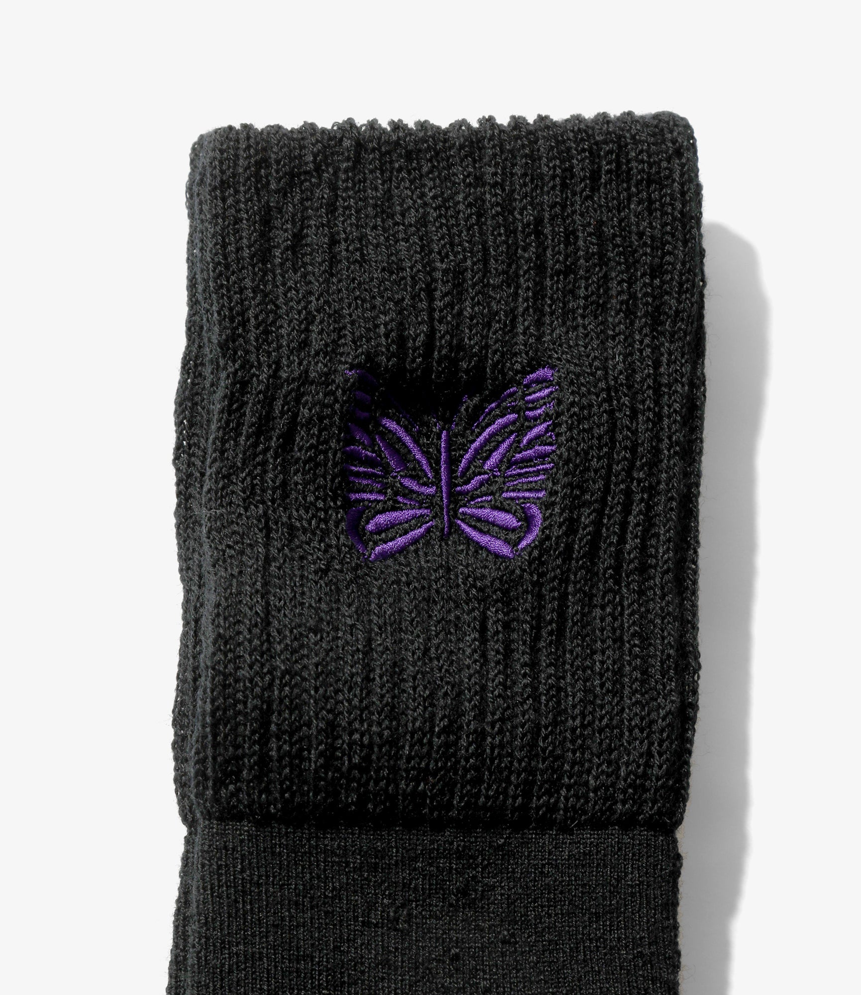 Merino Wool Rib Socks – Black