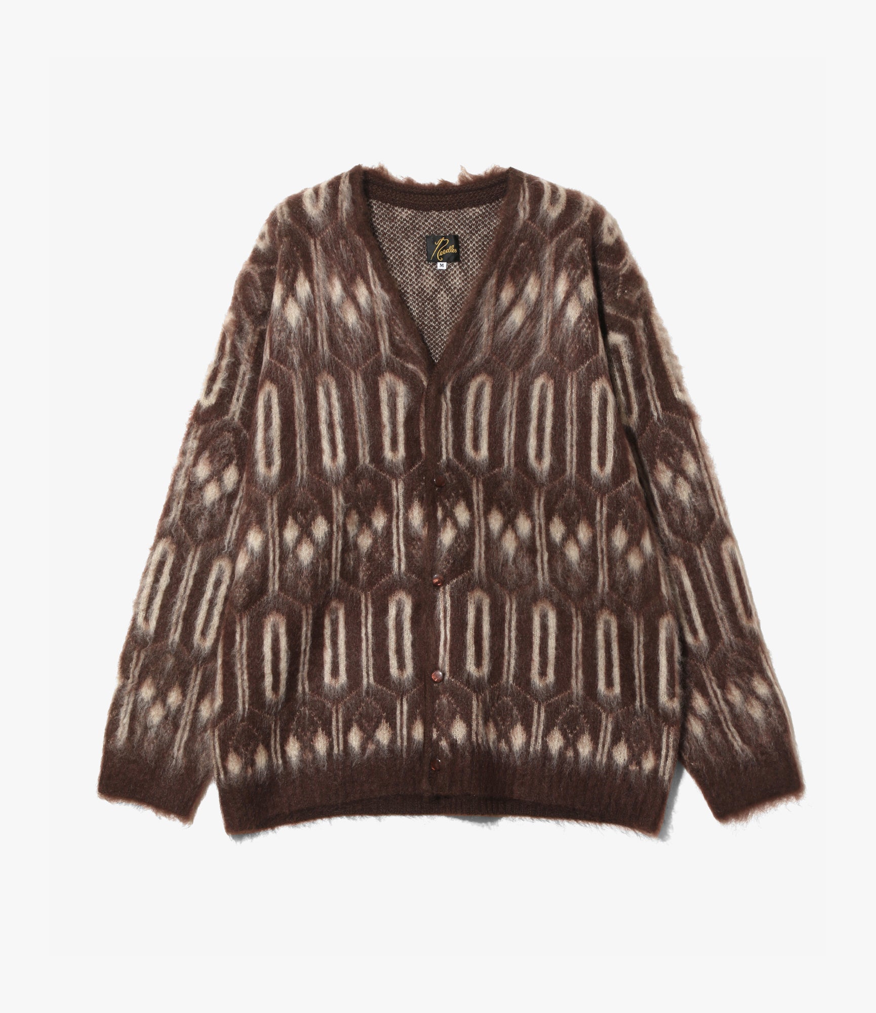 Mohair Cardigan – Burgundy Geometric