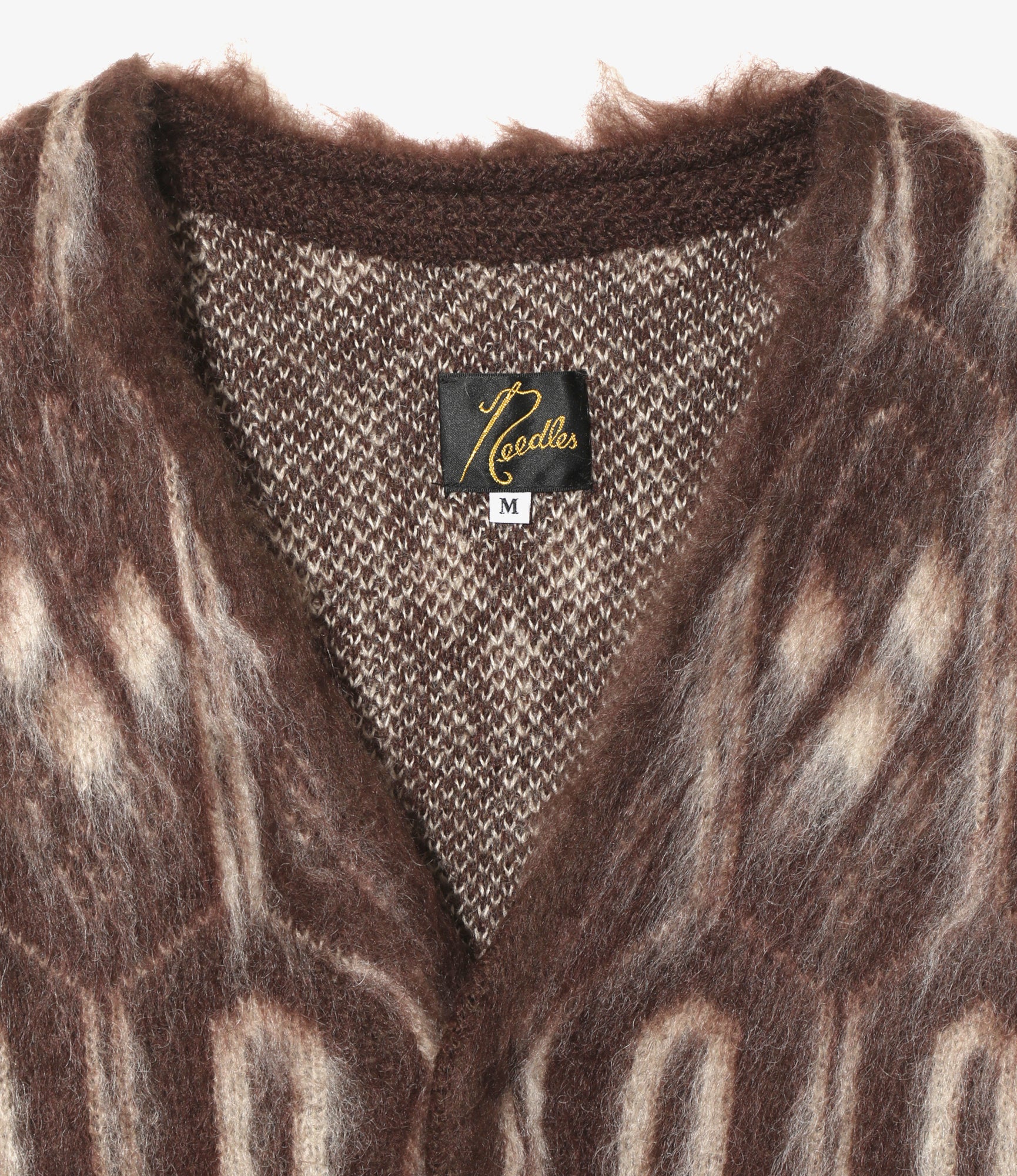 Mohair Cardigan – Burgundy Geometric