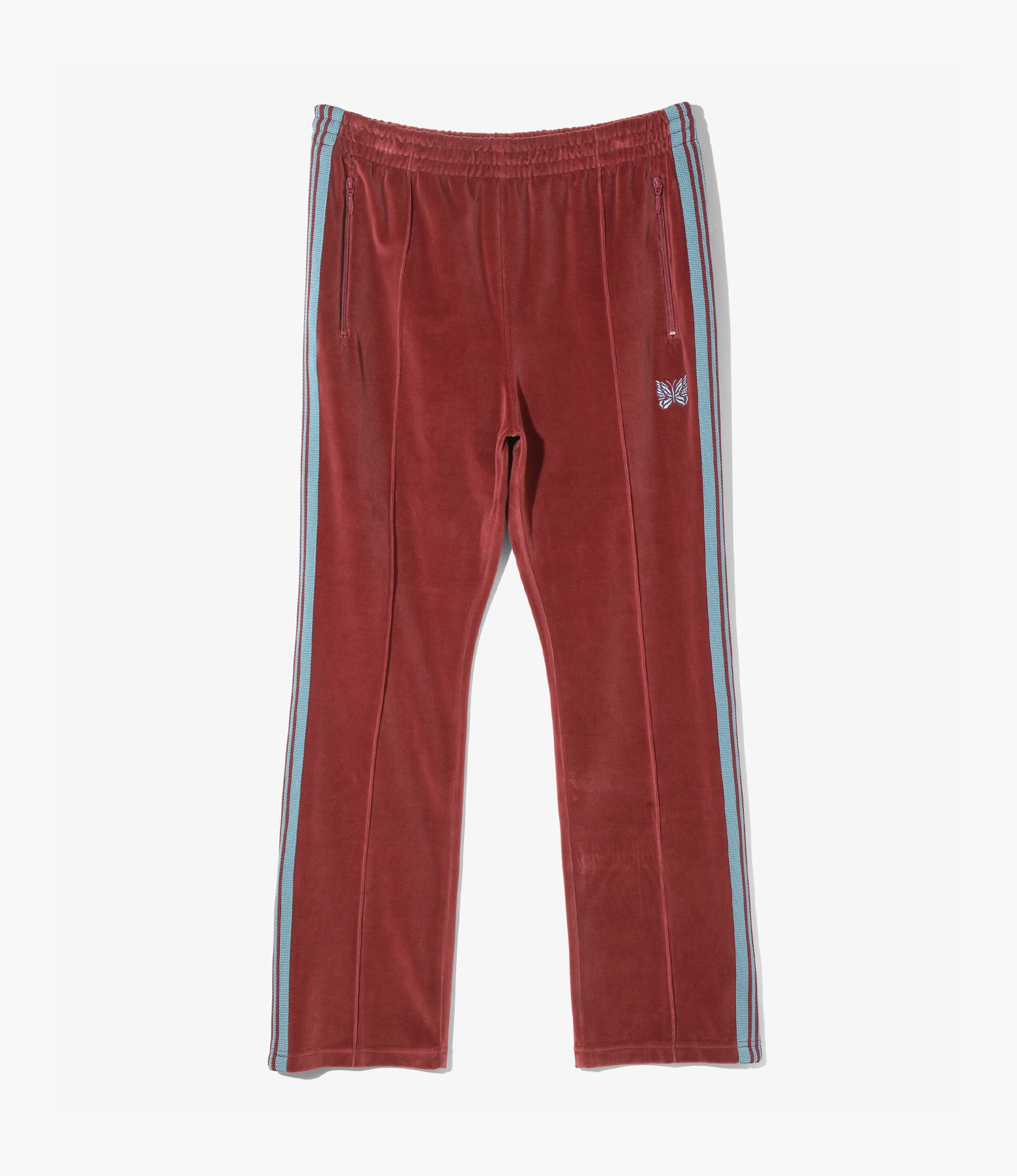 Narrow Track Pant – Burgundy Velour
