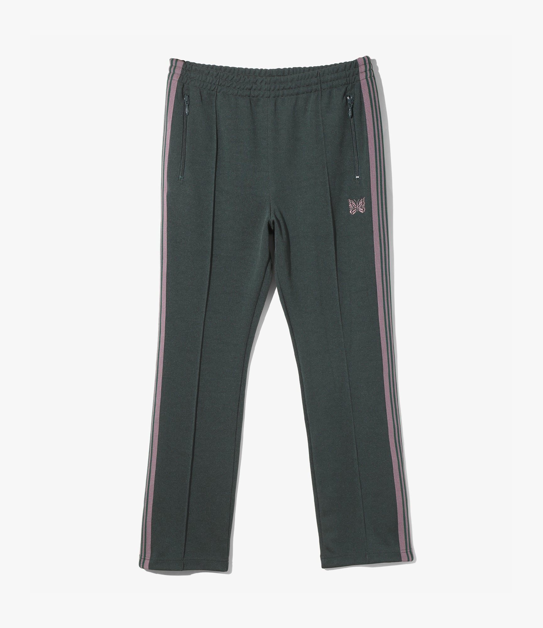 Narrow Track Pant – Green Smooth Polyester