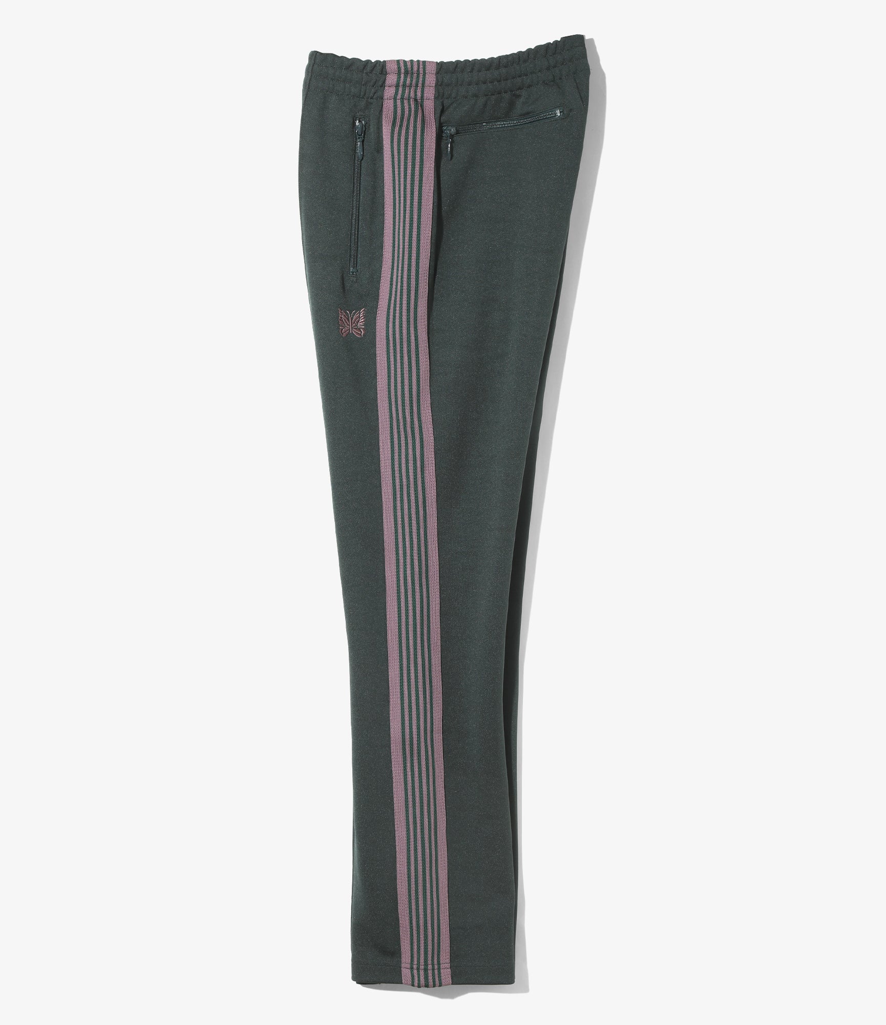 Narrow Track Pant – Green Smooth Polyester