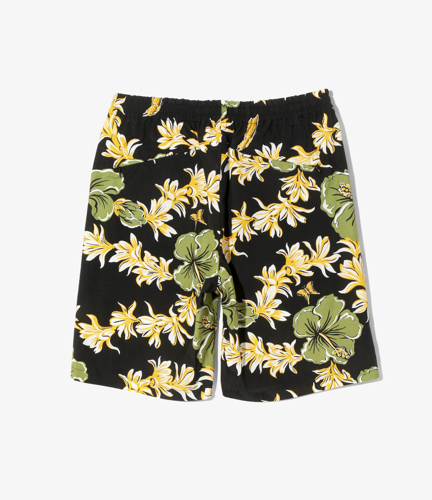 Basketball Short – Black Floral Papillon Print Rayon