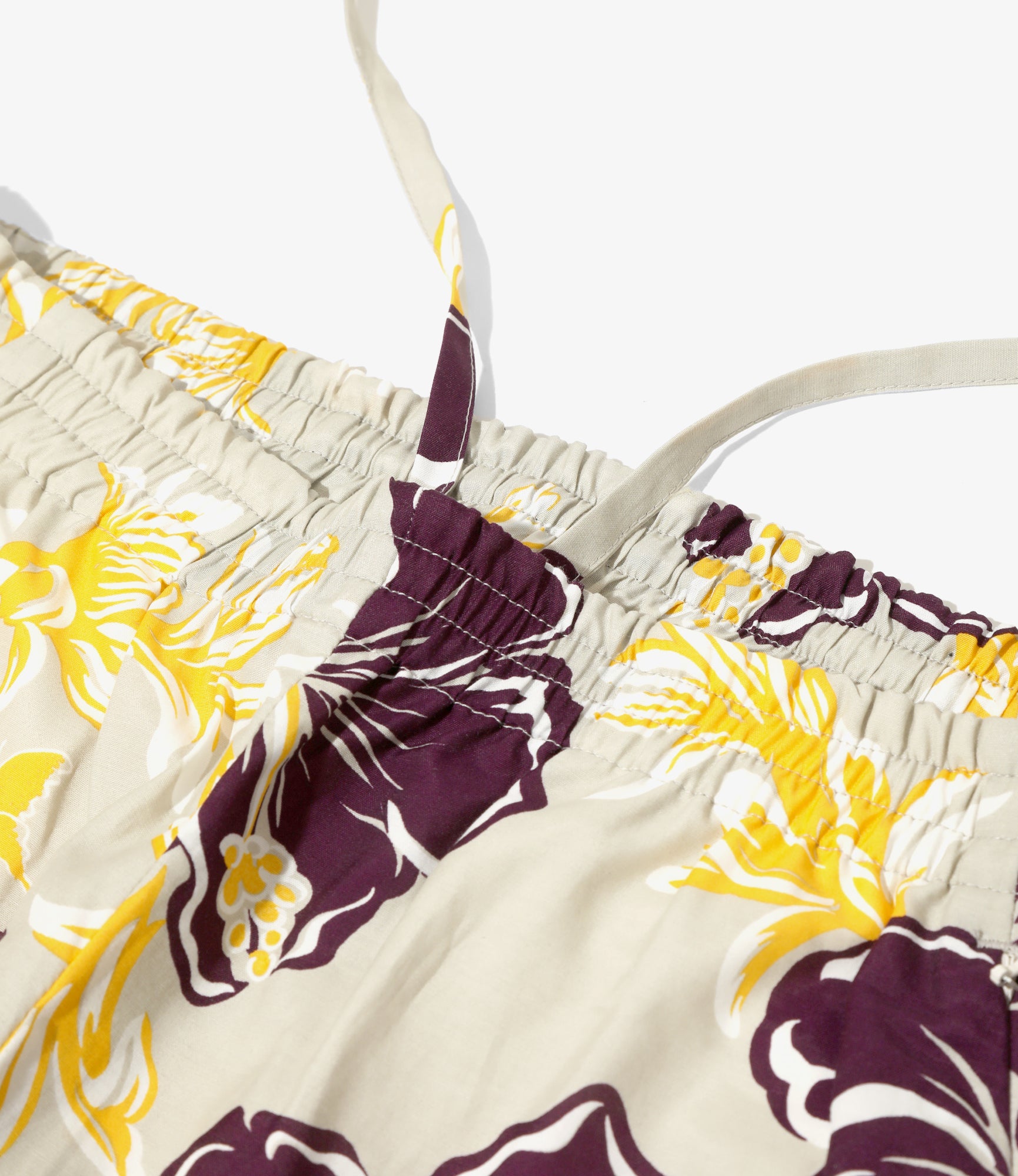 Basketball Short – Ivory Floral Papillon Print Rayon