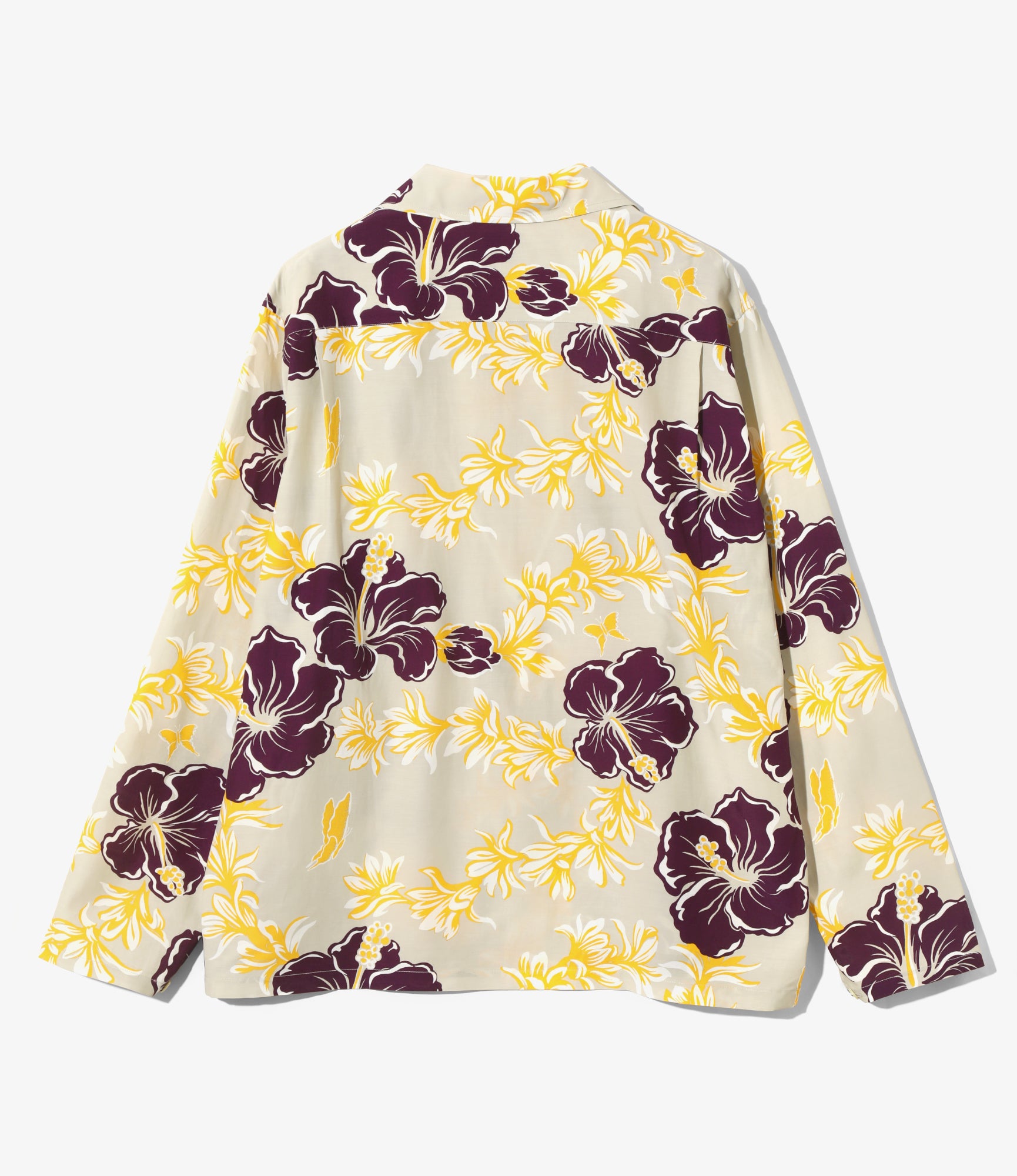 One-Up Shirt – Ivory Floral Papillon Print Rayon
