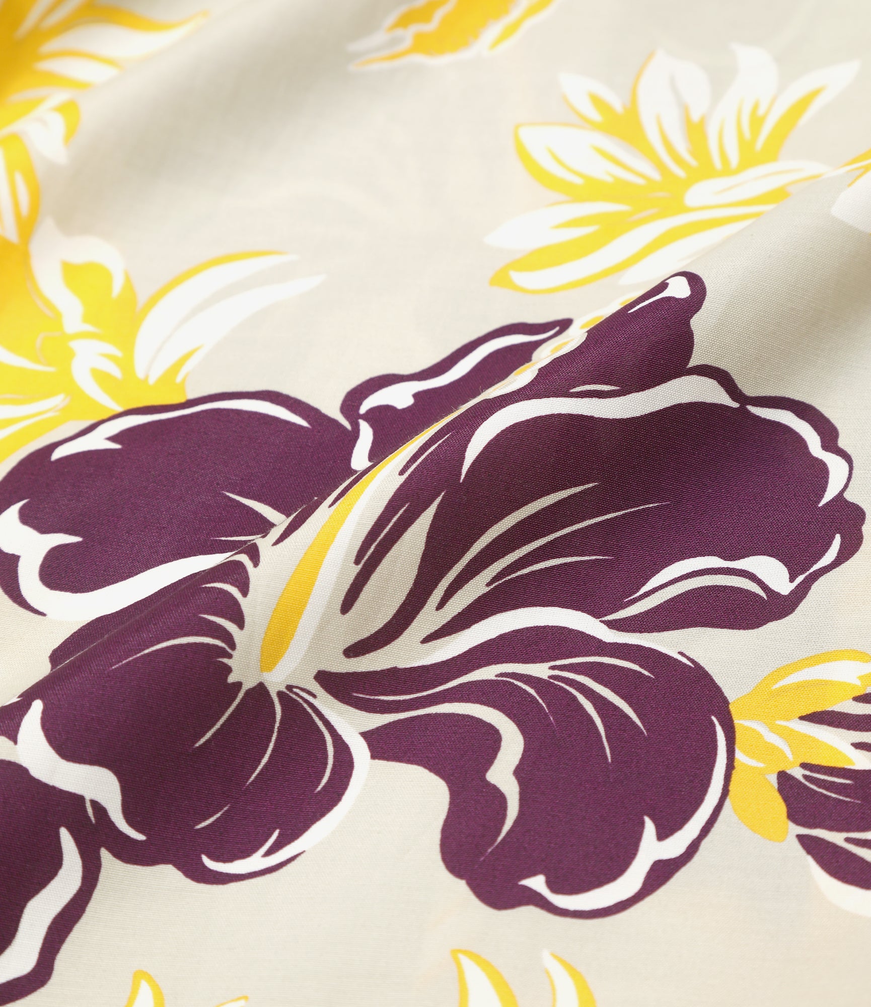 One-Up Shirt – Ivory Floral Papillon Print Rayon