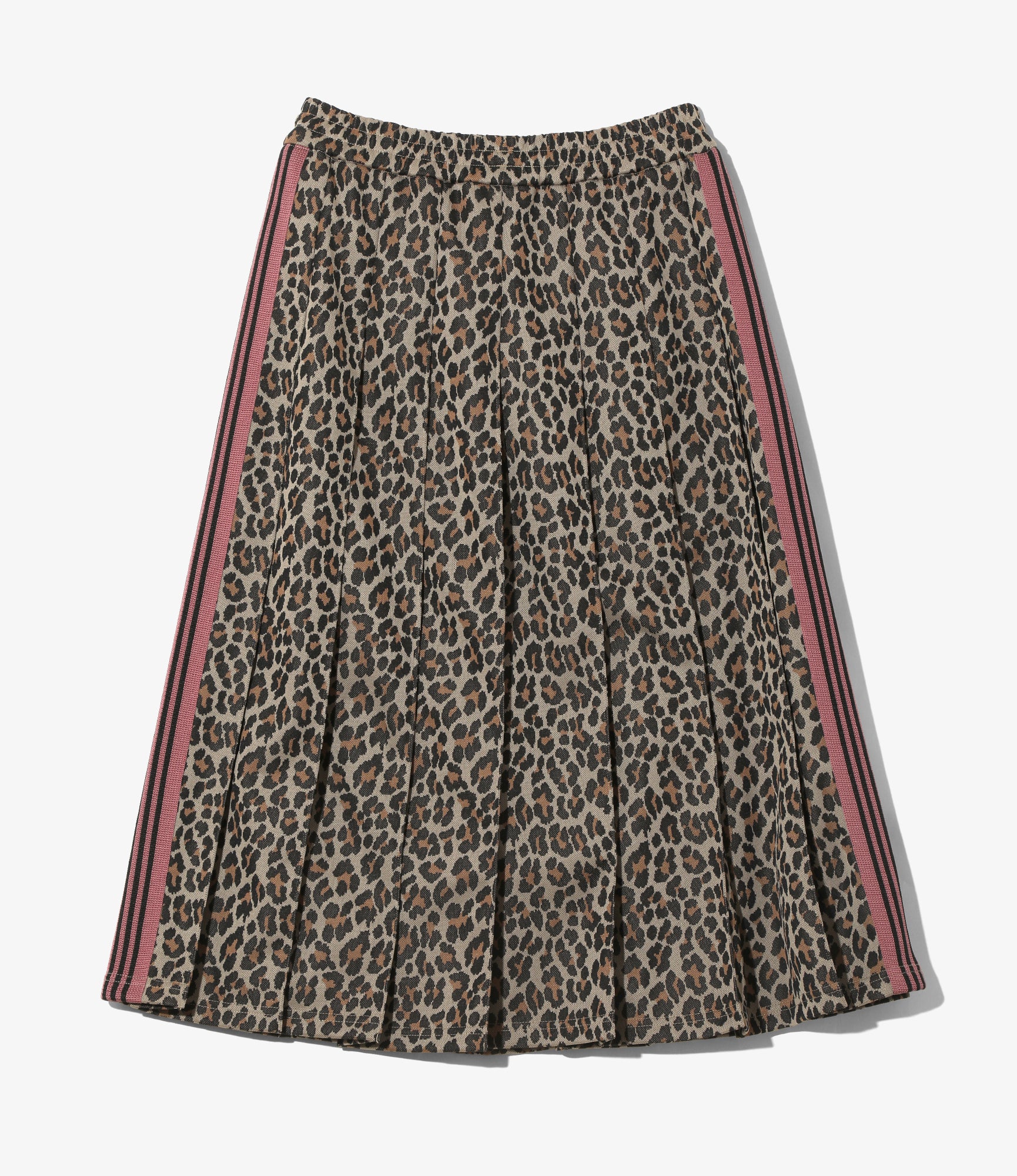 Pleated Track Skirt – Leopard Jacquard