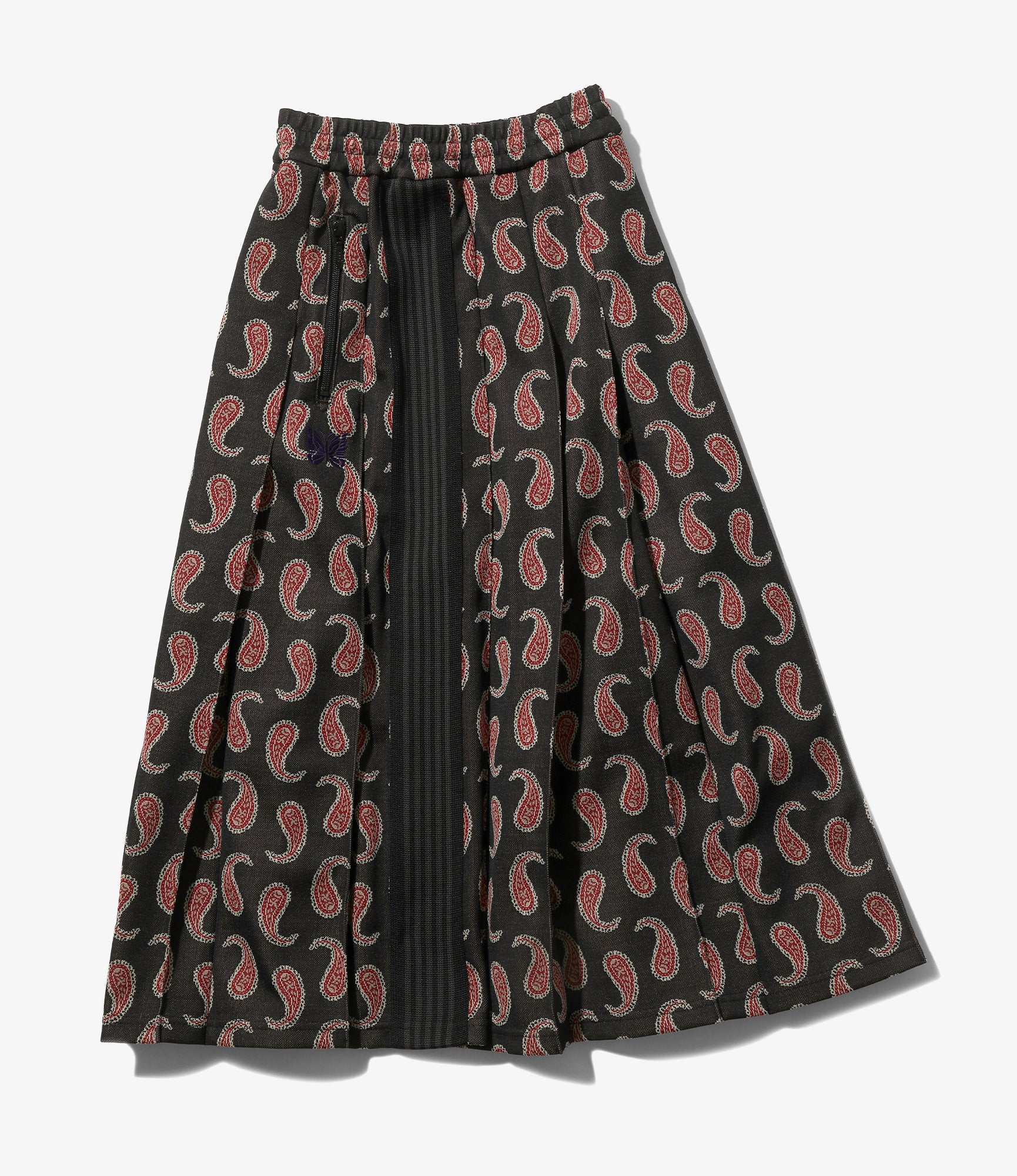 Pleated Track Skirt – Paisley Jacquard