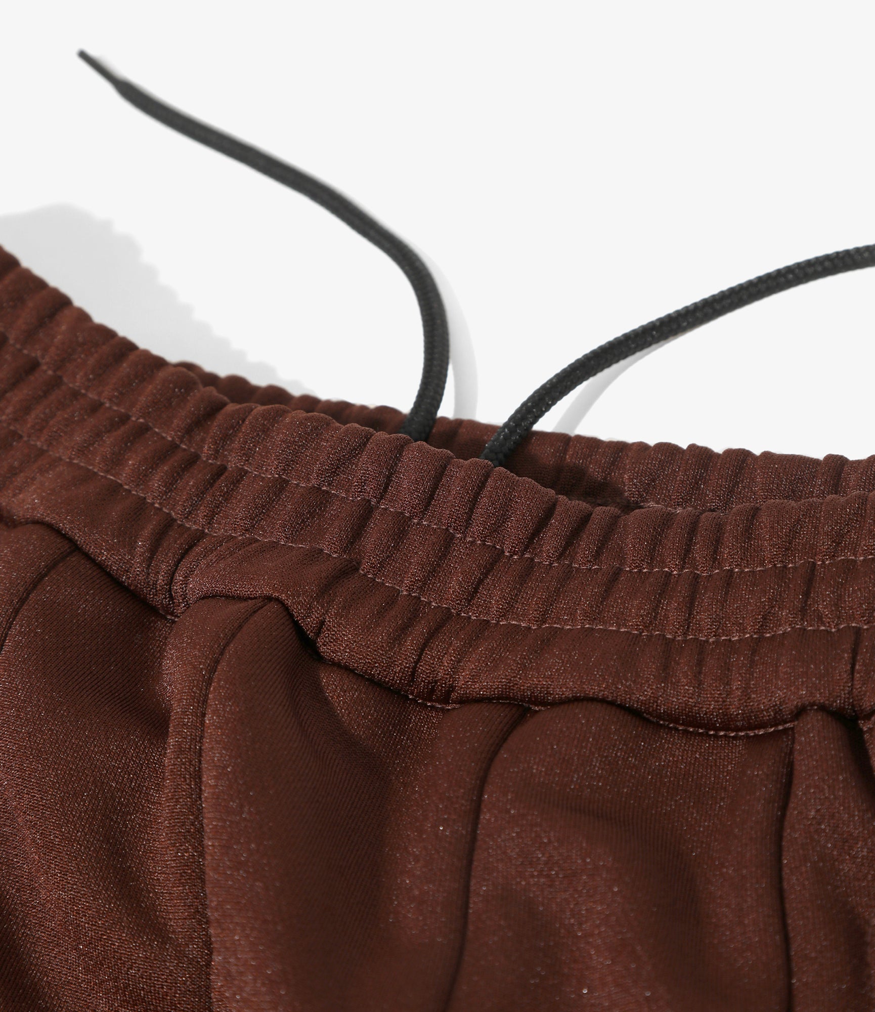 Pleated Track Skirt – Brown Smooth Polyester
