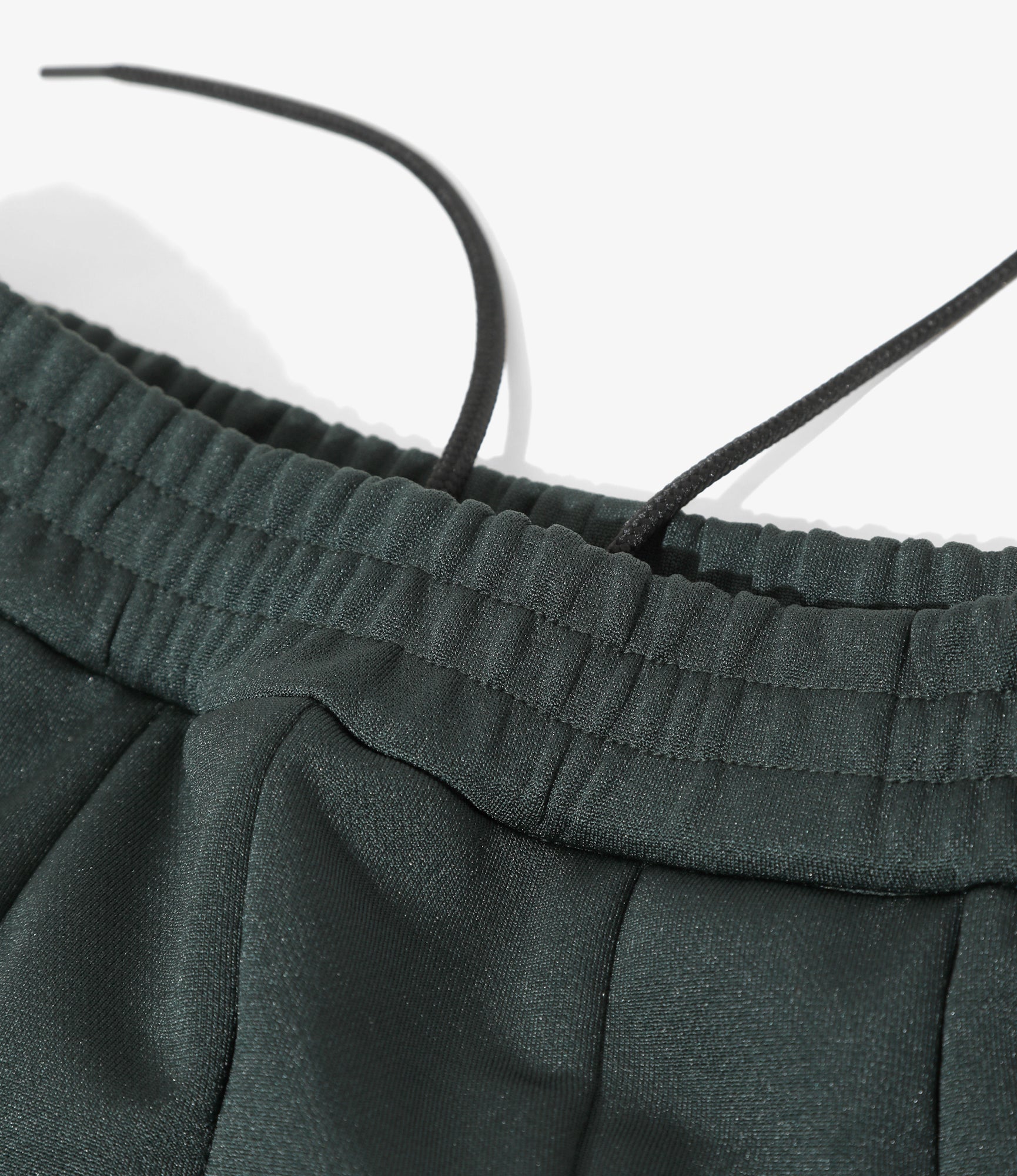 Pleated Track Skirt – Green Smooth Polyester