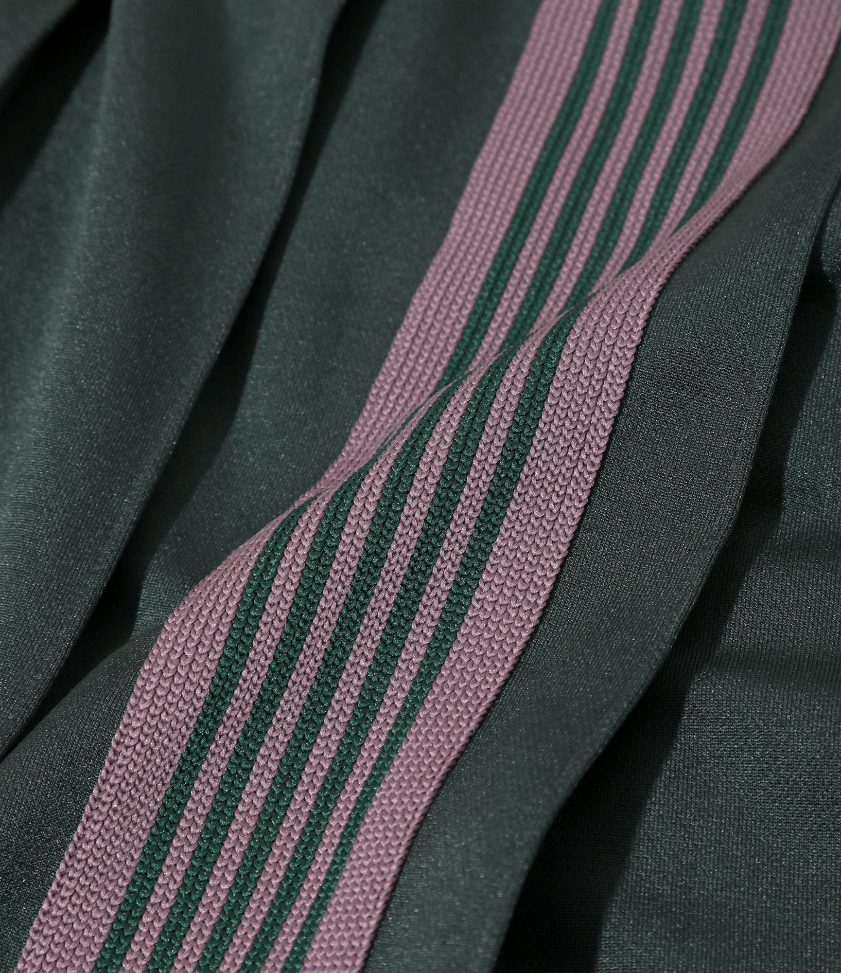 Pleated Track Skirt – Green Smooth Polyester