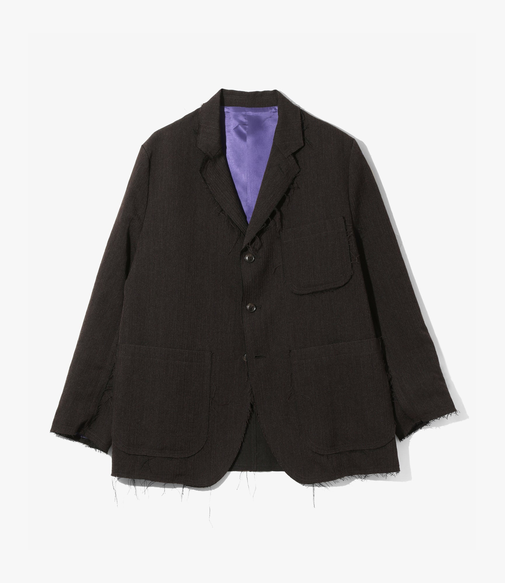 Raw Edge Jacket – Brown Herringbone Wool/Linen