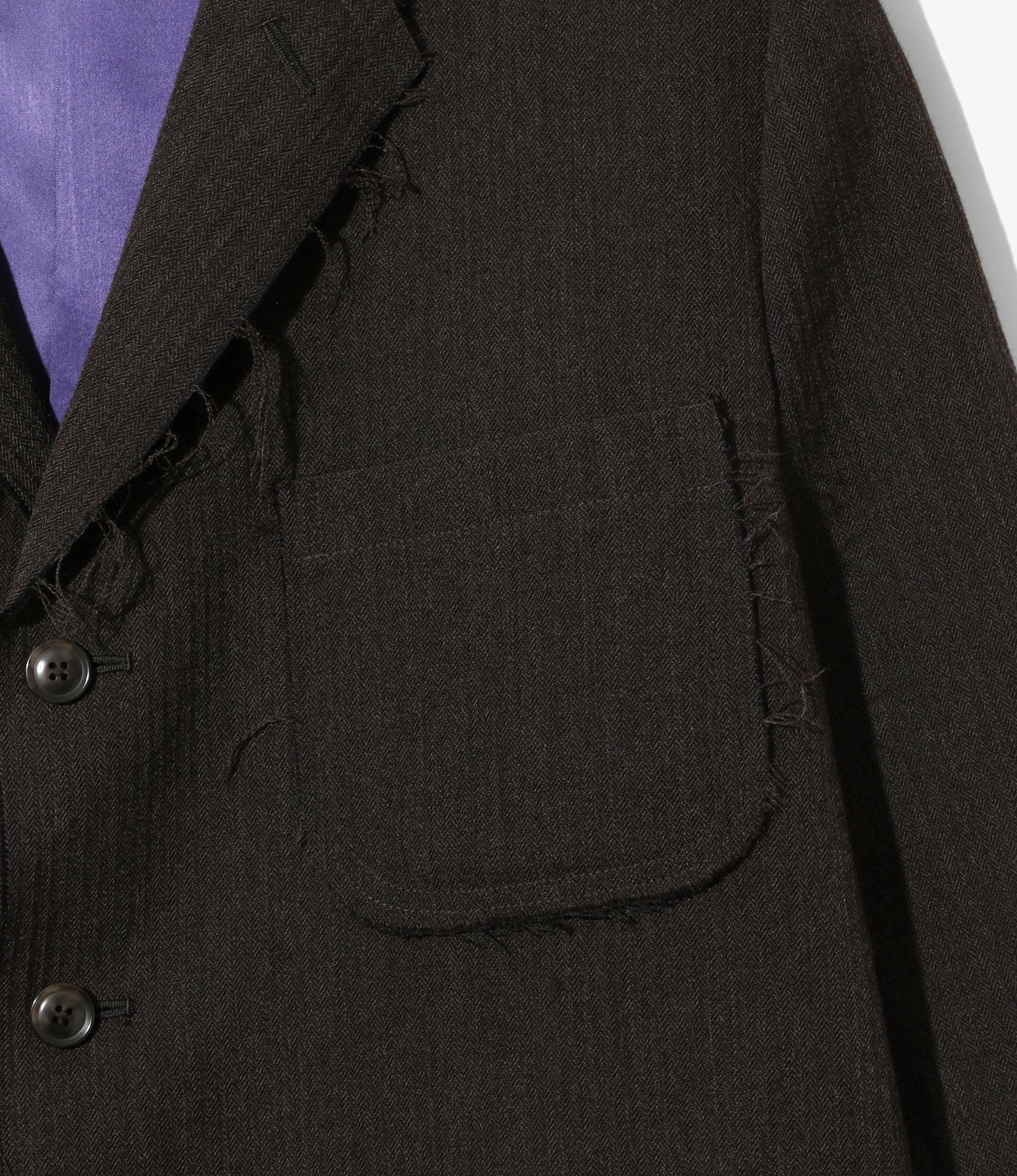 Raw Edge Jacket – Brown Herringbone Wool/Linen