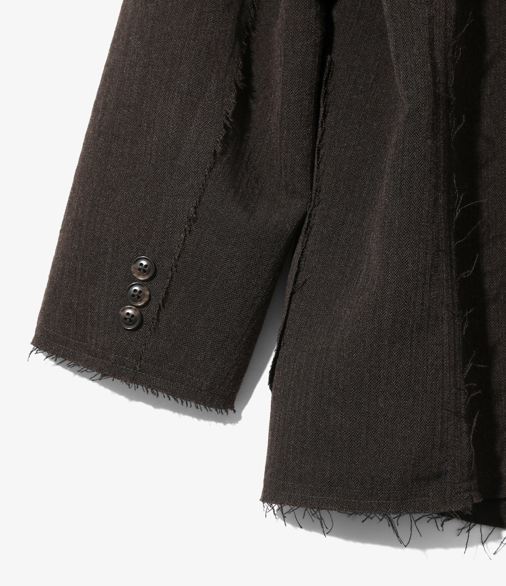 Raw Edge Jacket – Brown Herringbone Wool/Linen