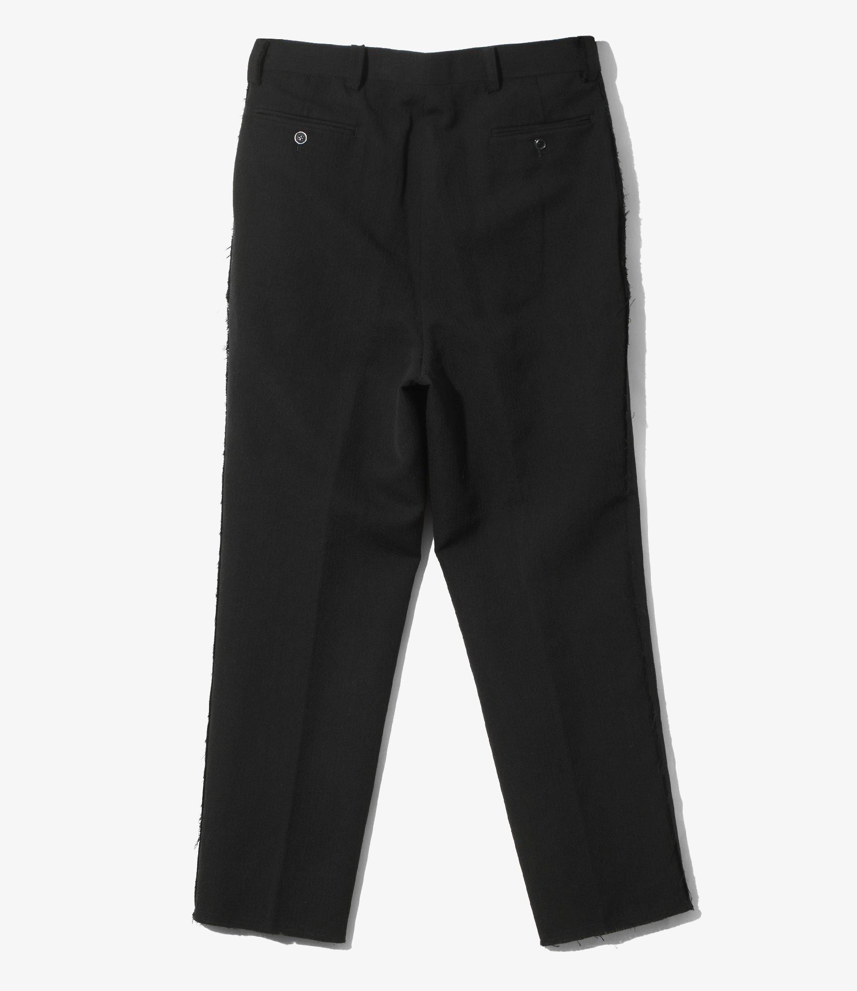 Raw Edge Trouser – Black Herringbone Wool/Linen