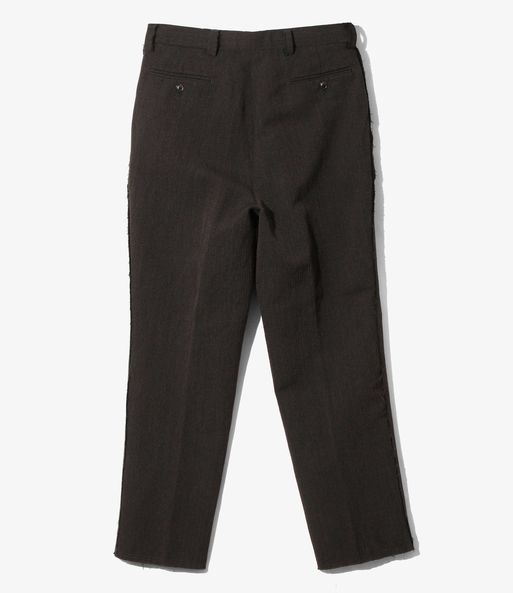 Raw Edge Trouser – Brown Herringbone Wool/Linen