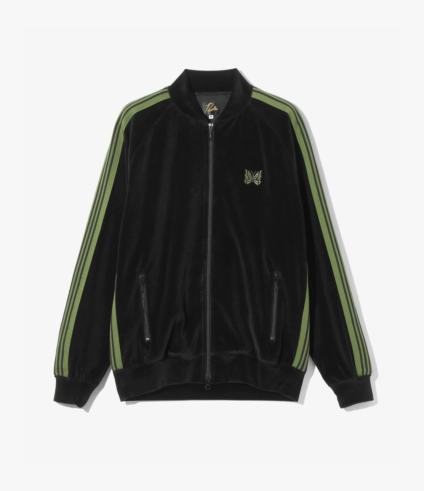 Rib Collar Track Jacket – Black Velour