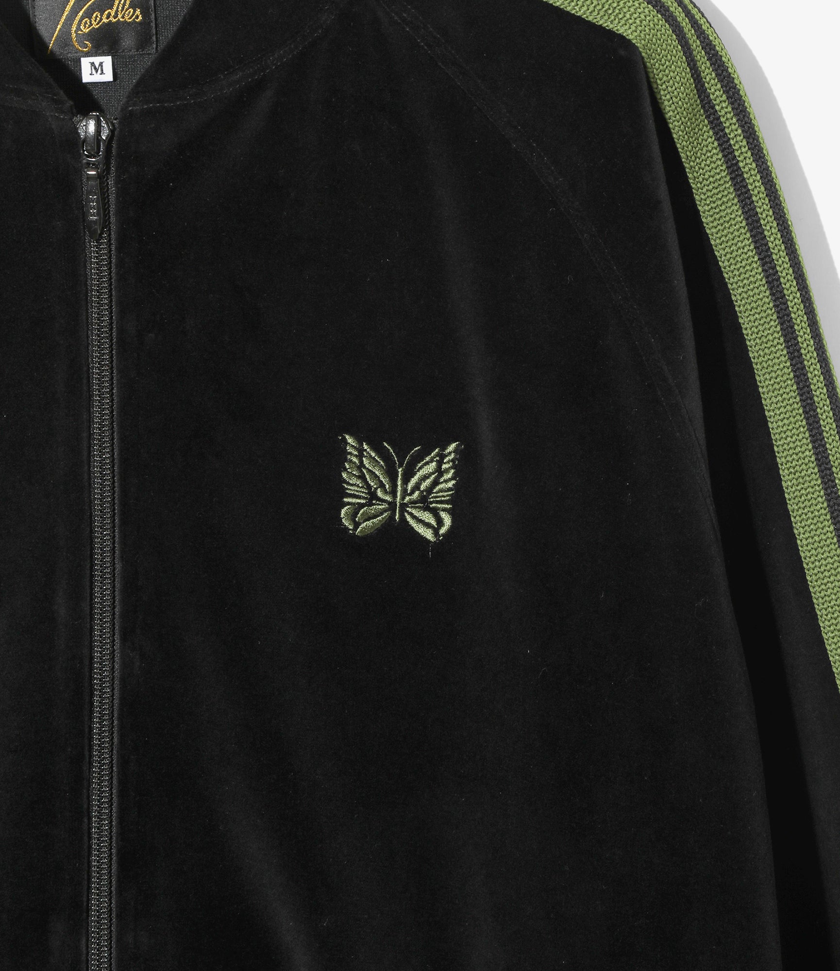 Rib Collar Track Jacket – Black Velour