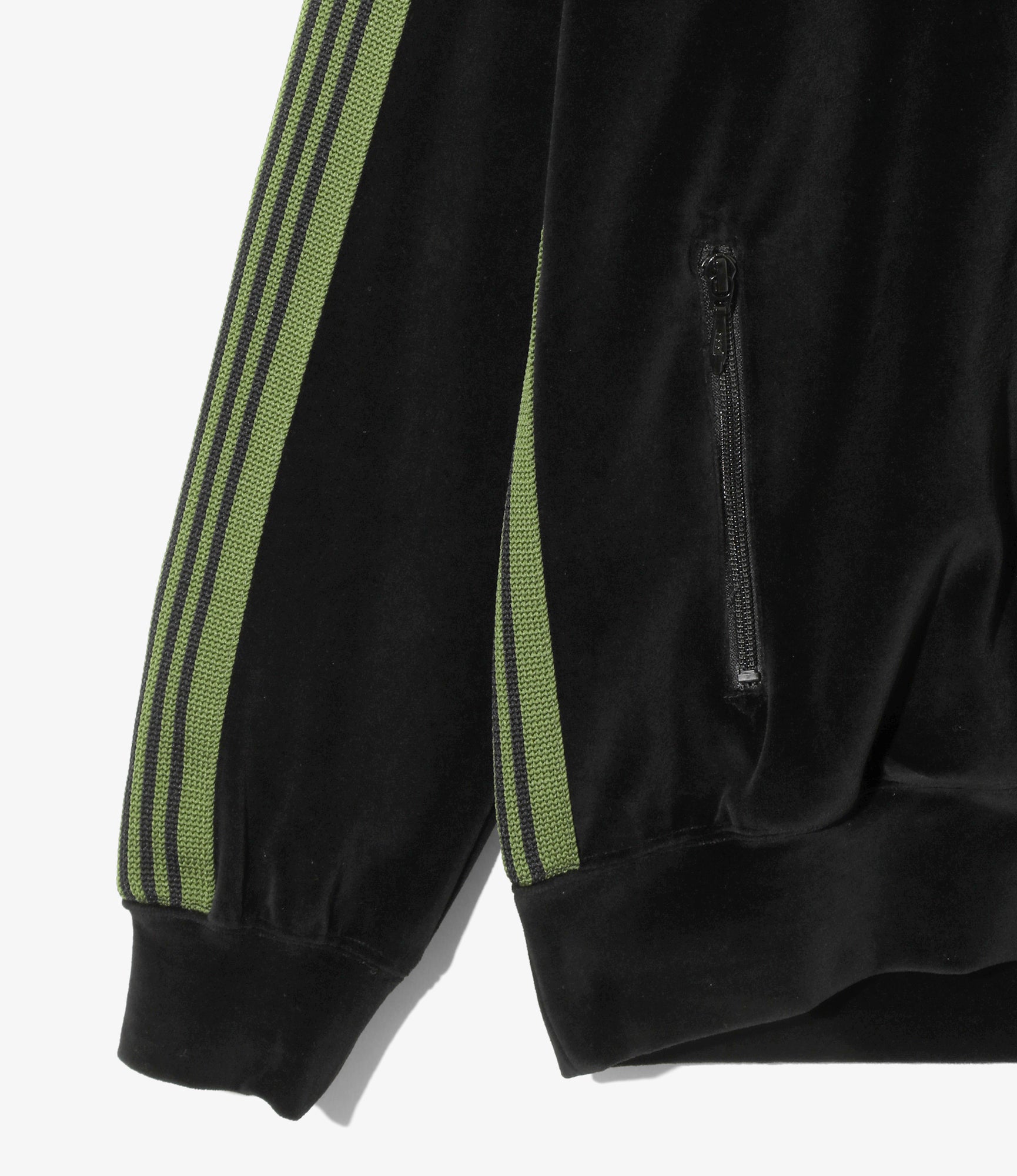 Rib Collar Track Jacket – Black Velour