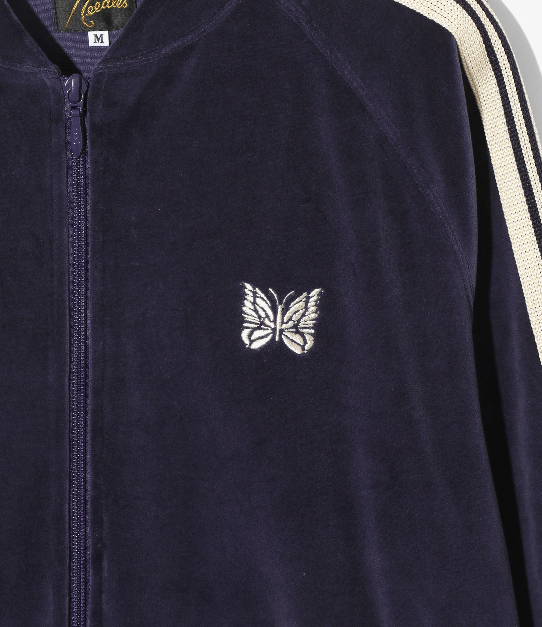Rib Collar Track Jacket – Navy Velour