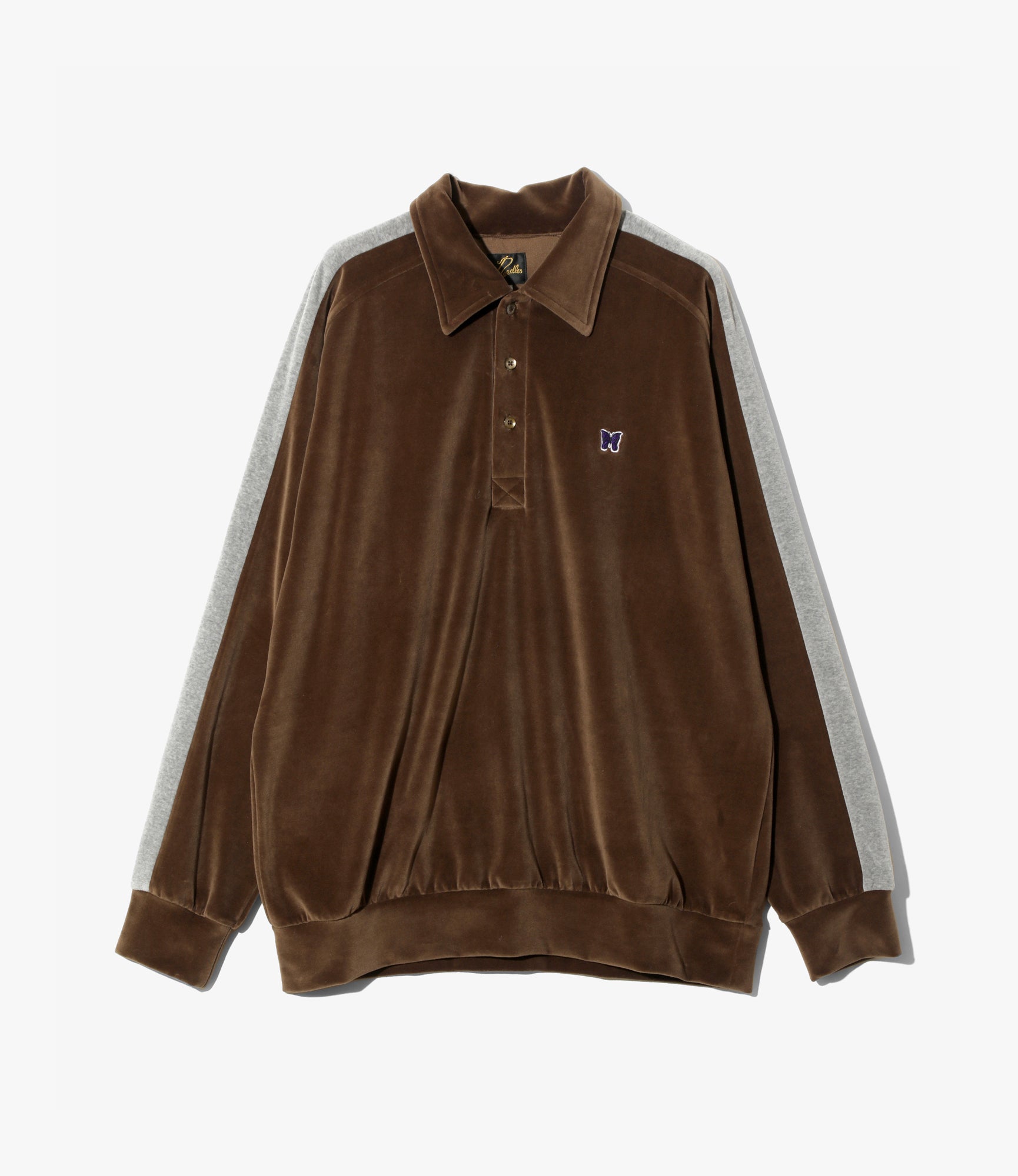 Side Line Pullover Shirt – Brown Velour