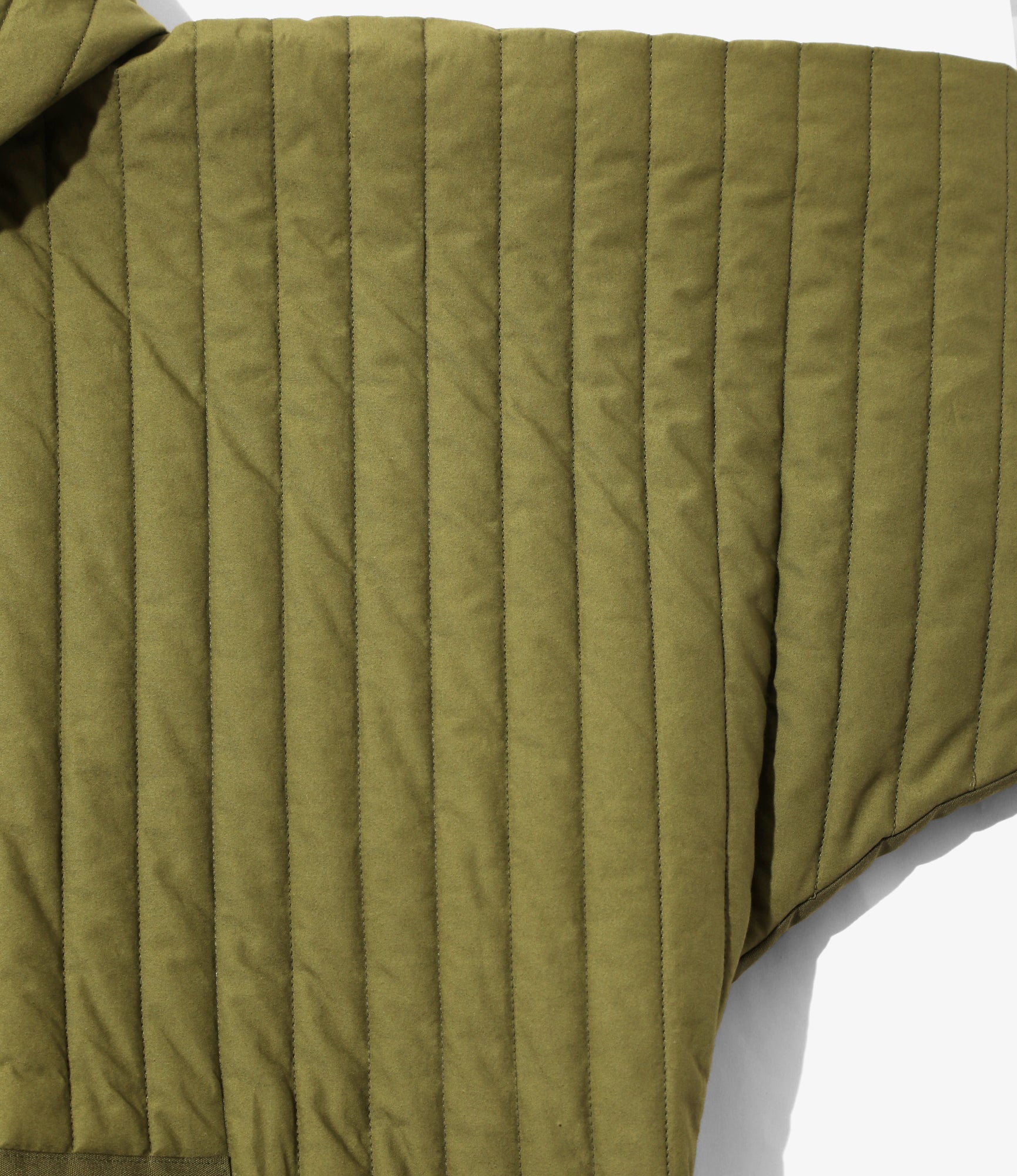 Taped Quilted Hoodie – Olive Poplin