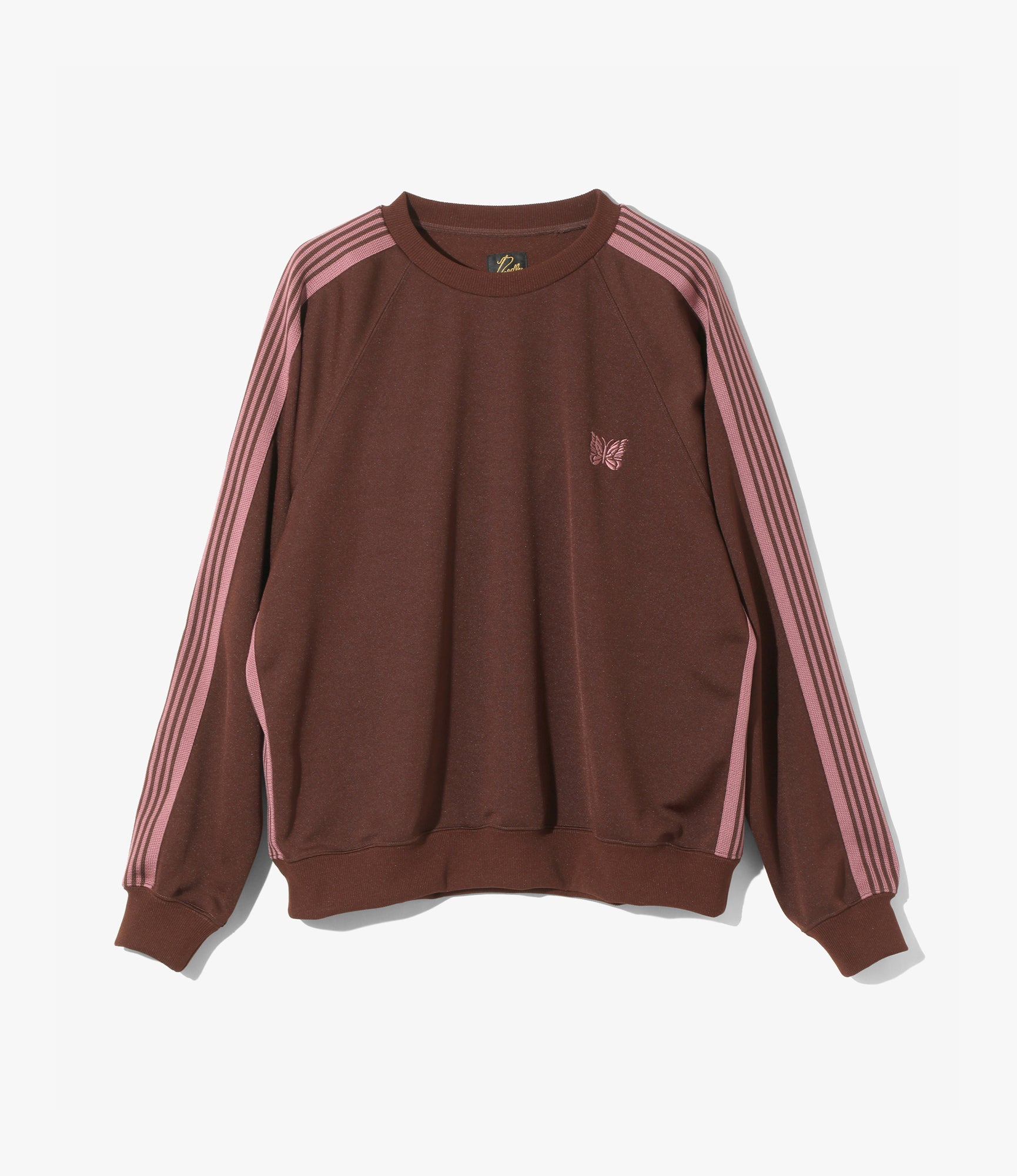 Track Crew Neck Shirt – Brown Smooth Polyester