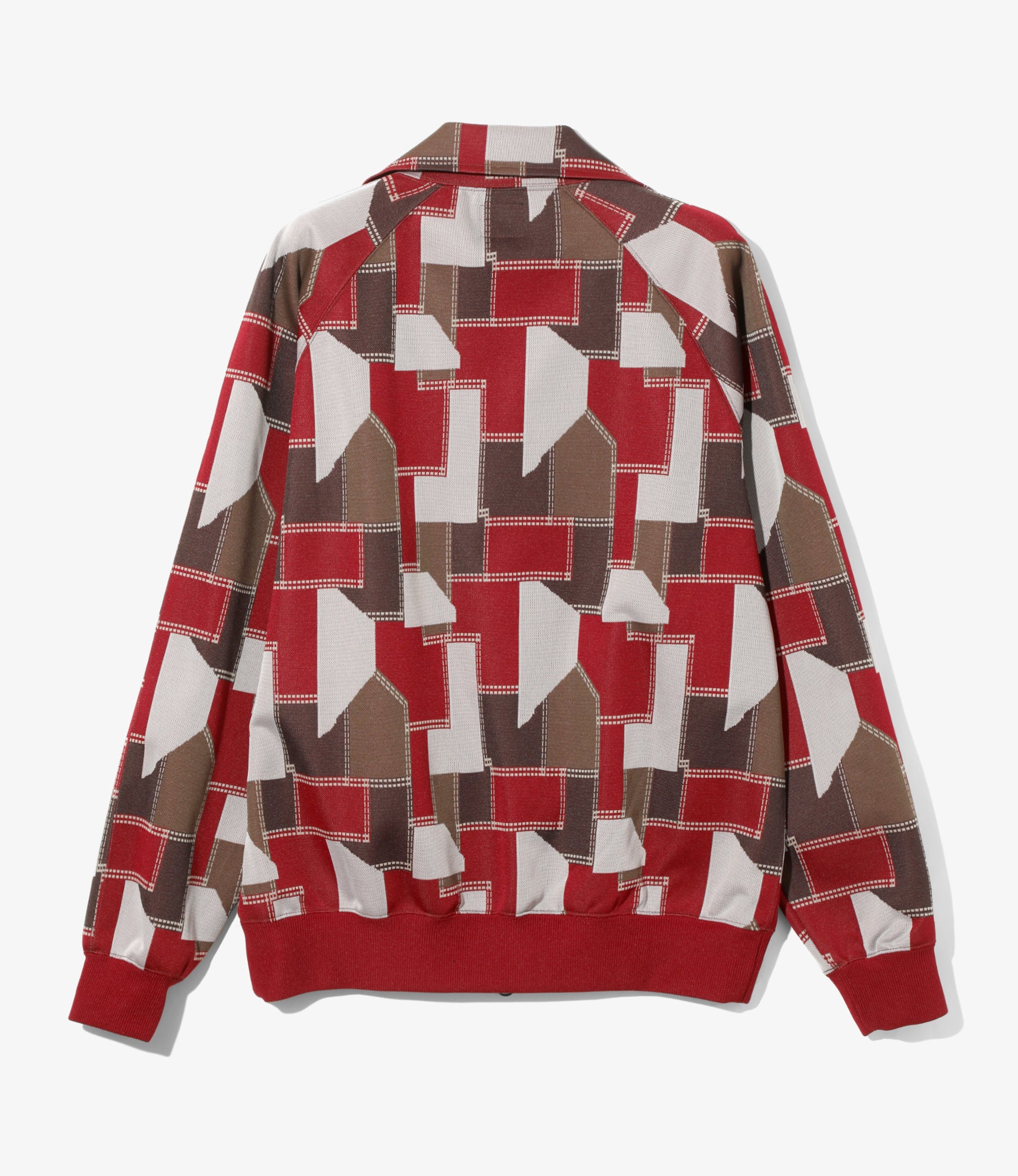Track Jacket – Red Patchwork Jacquard