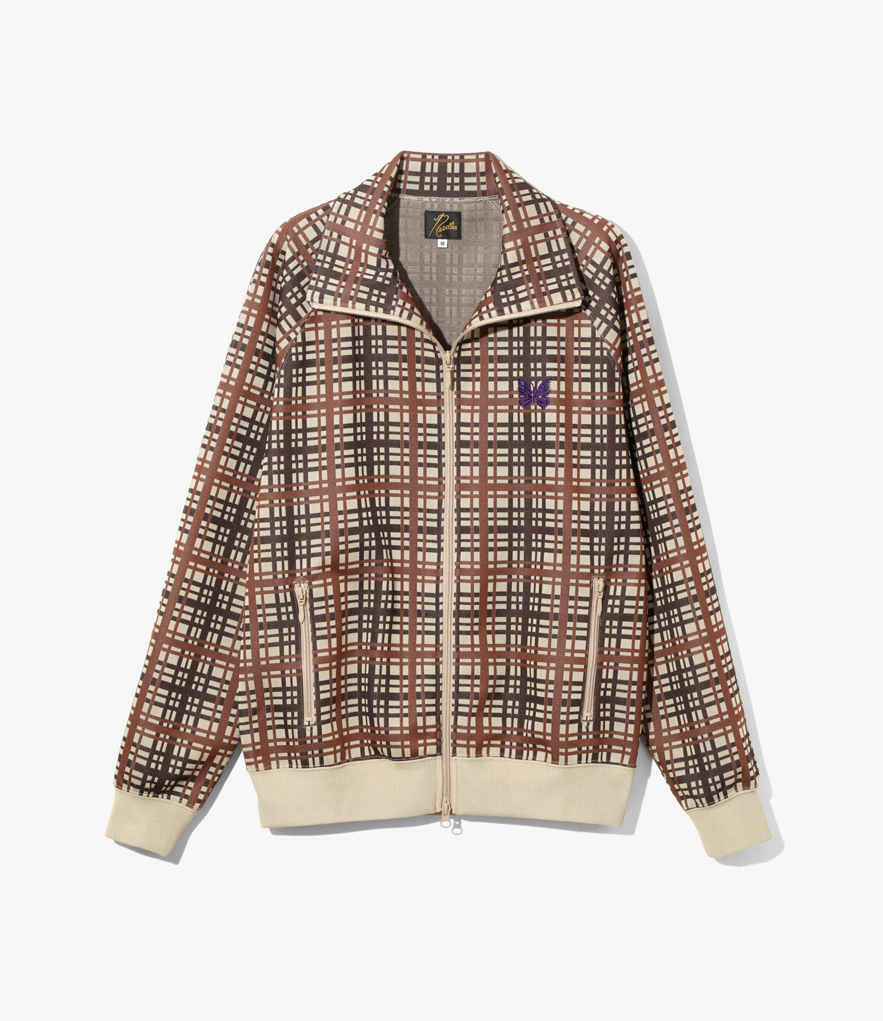 Track Jacket – Taupe Plaid Jacquard